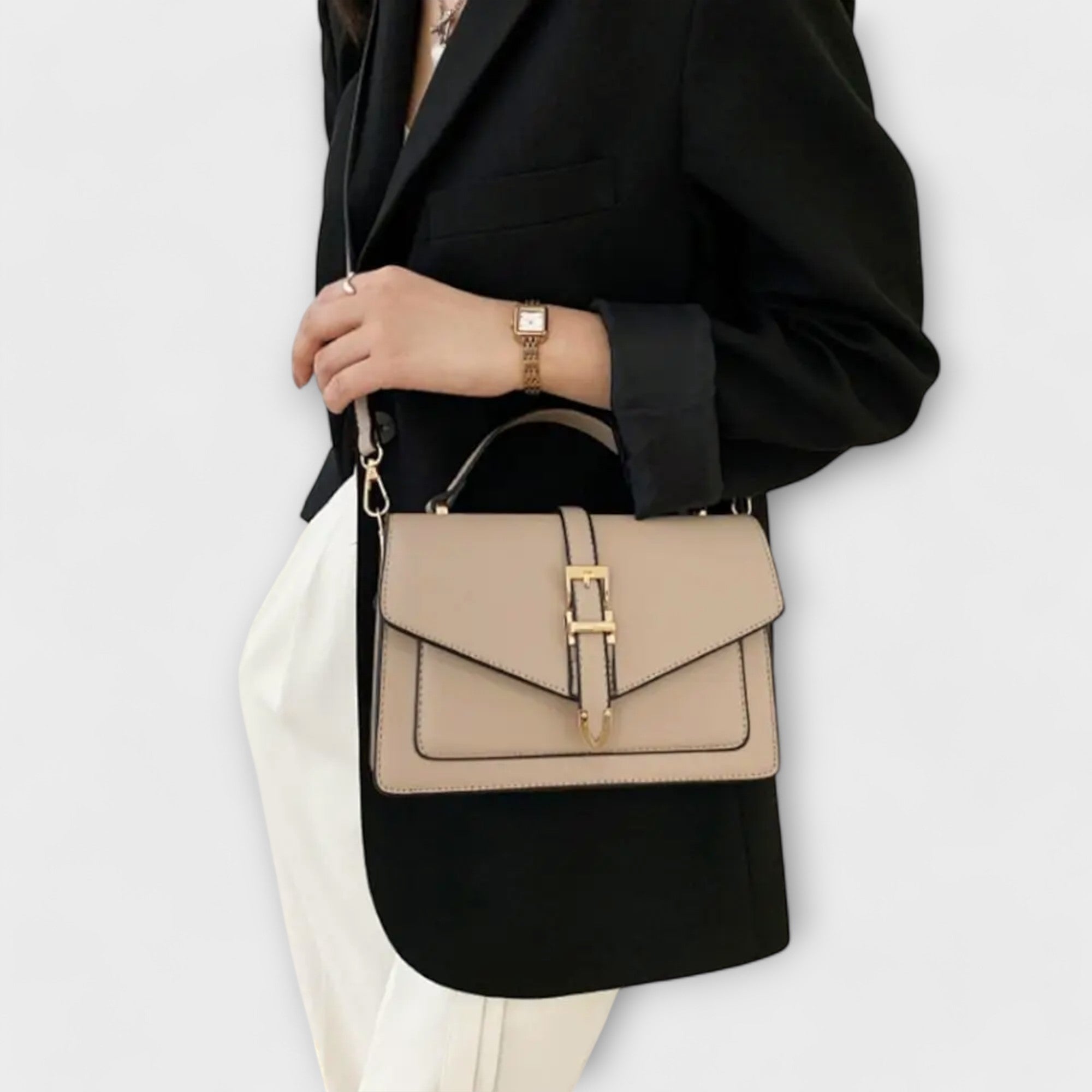 Luniva – Klassische Schultertasche Schwarz | FormaLuxe
