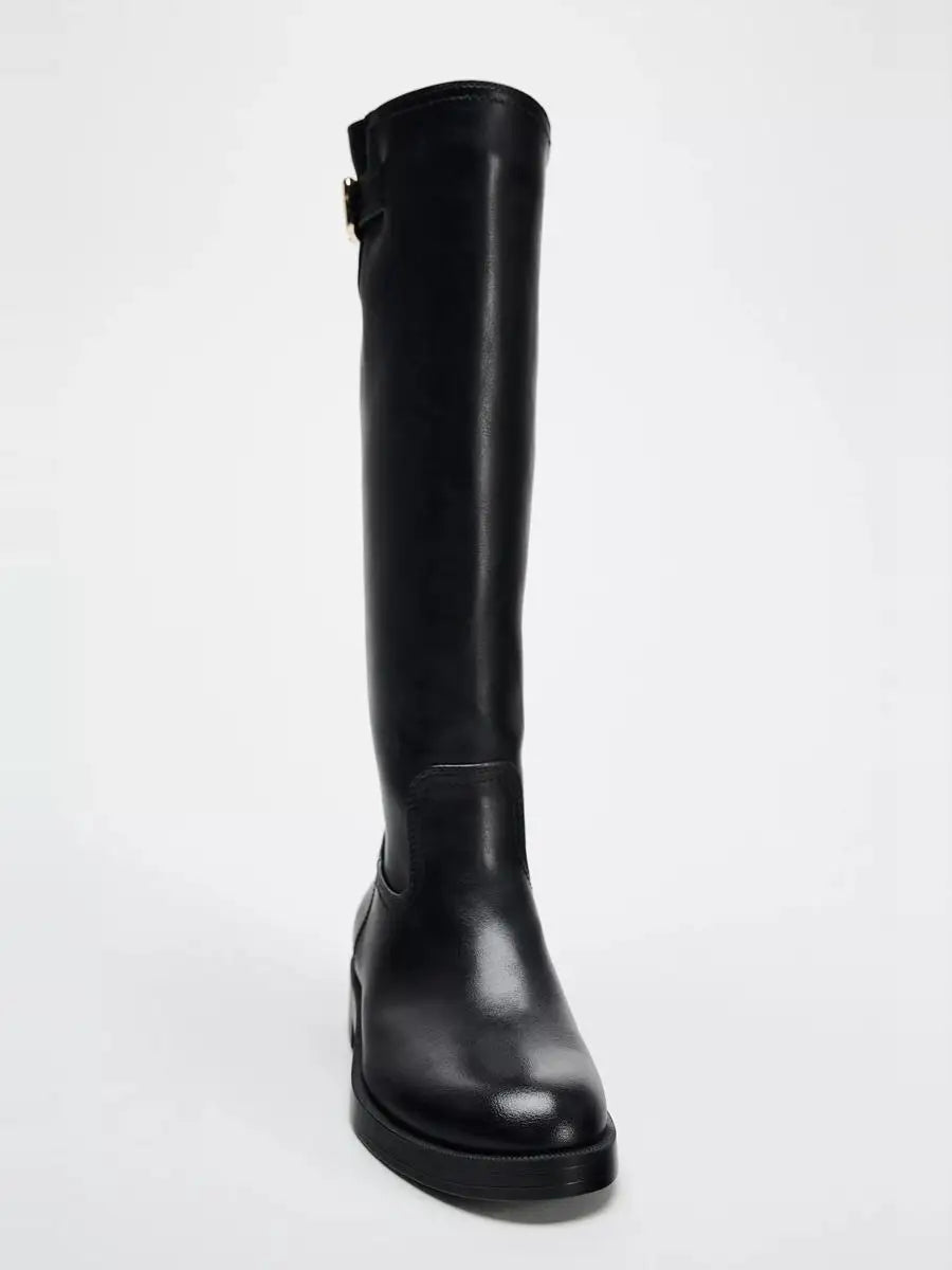 Bottes hautes à boucle en similicuir Days | Noir | FormaLuxe
