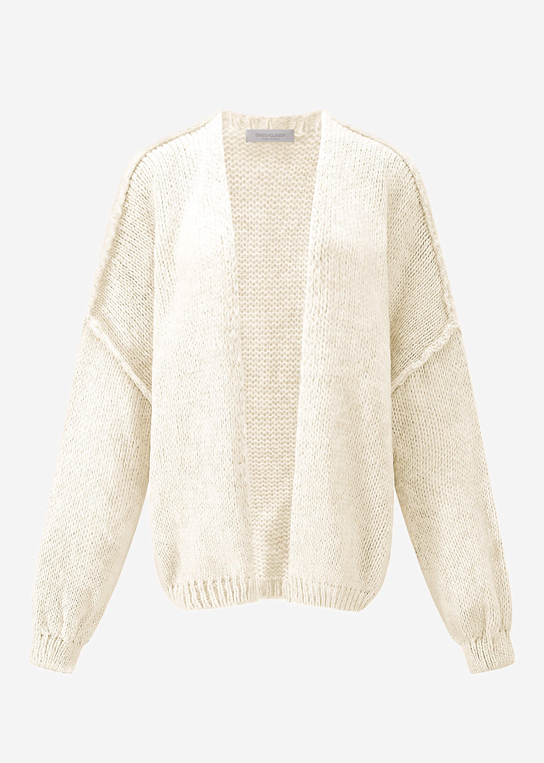 Lässiger Cardigan mit Außennähten - beige – Bekleidung > Cardigans | FormaLuxe