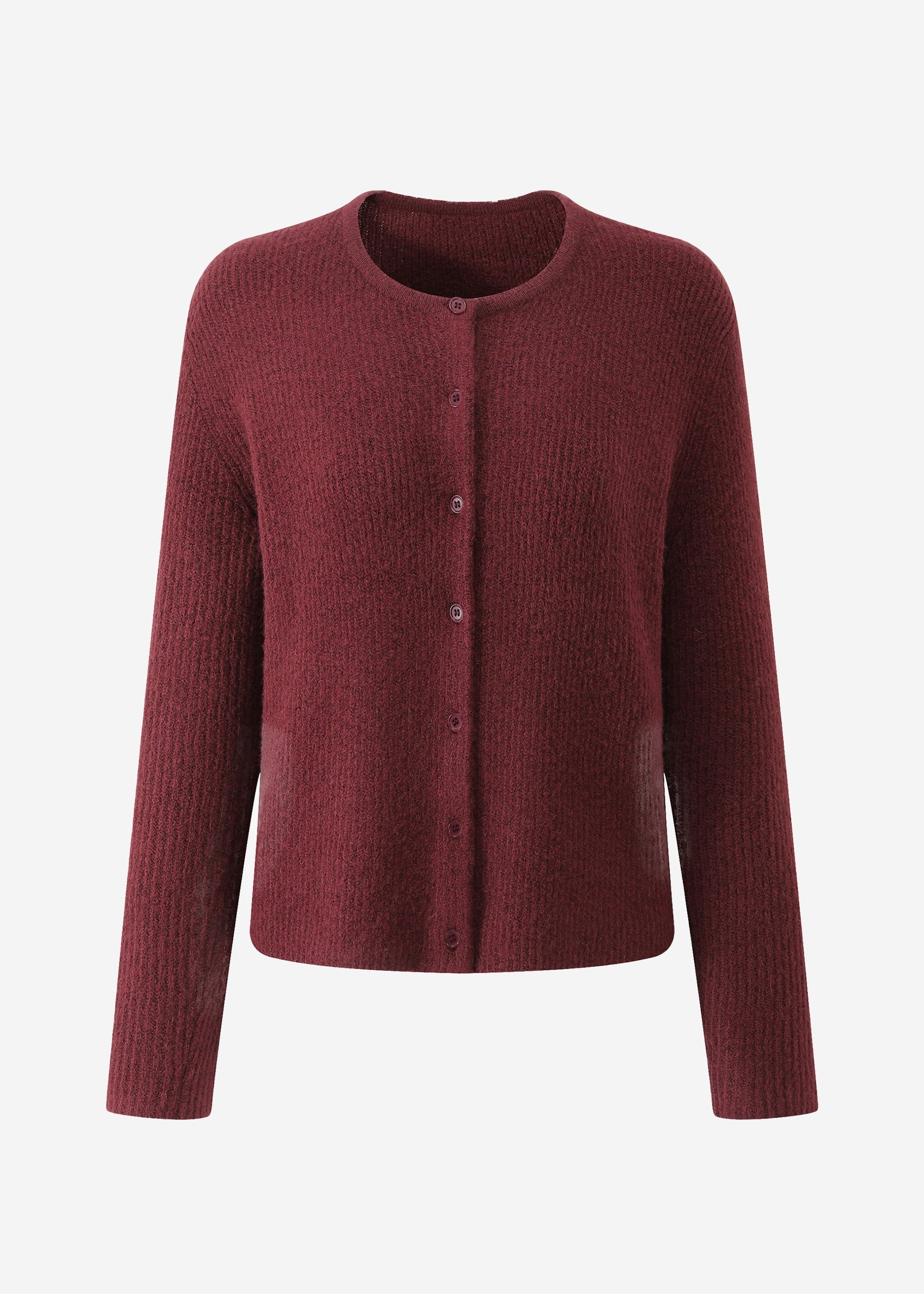 Cardigan mit Rippstruktur - burgundy – Bekleidung > Cardigans | FormaLuxe