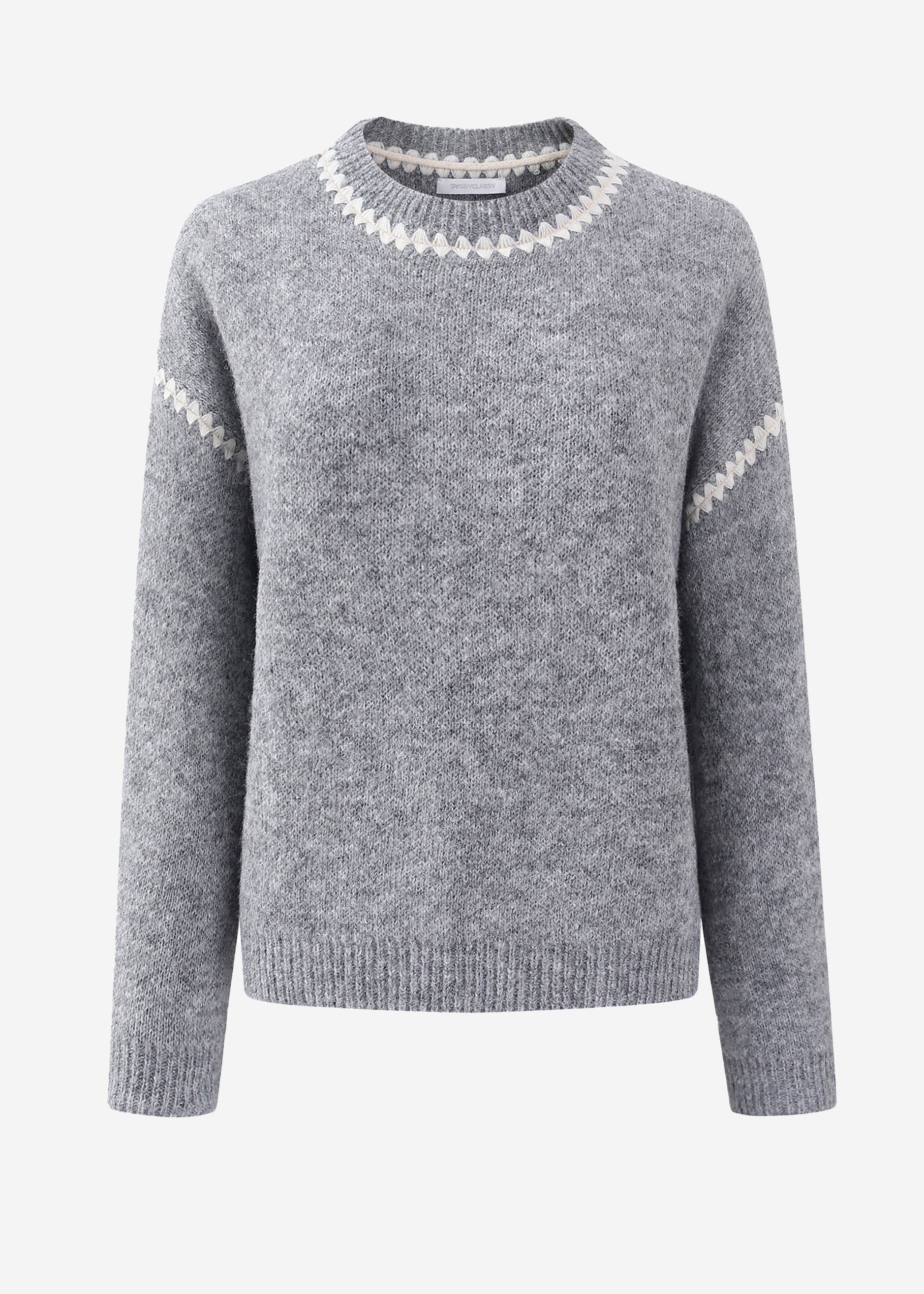 Pullover mit Ziernähten - grau – Bekleidung > Pullover | FormaLuxe
