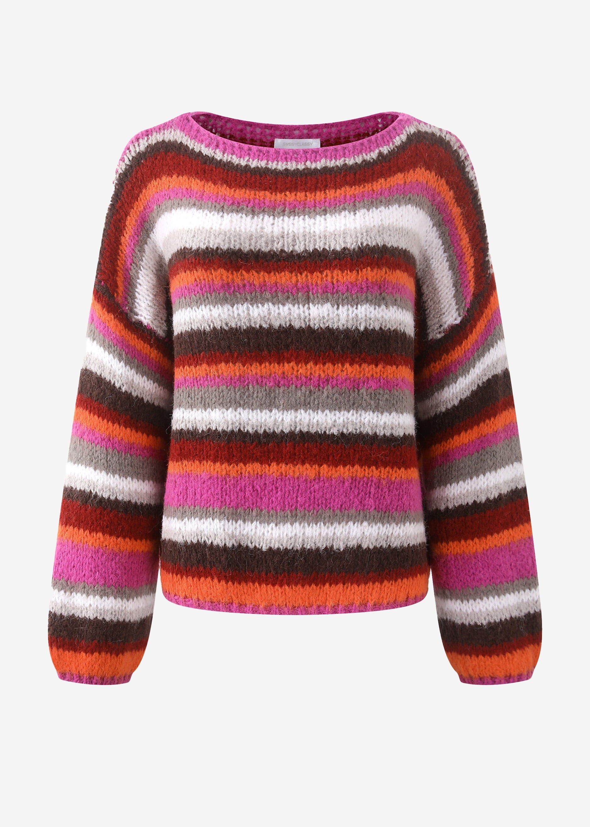 Gestreifter, mehrfarbiger Pullover - orange – Bekleidung > Pullover | FormaLuxe