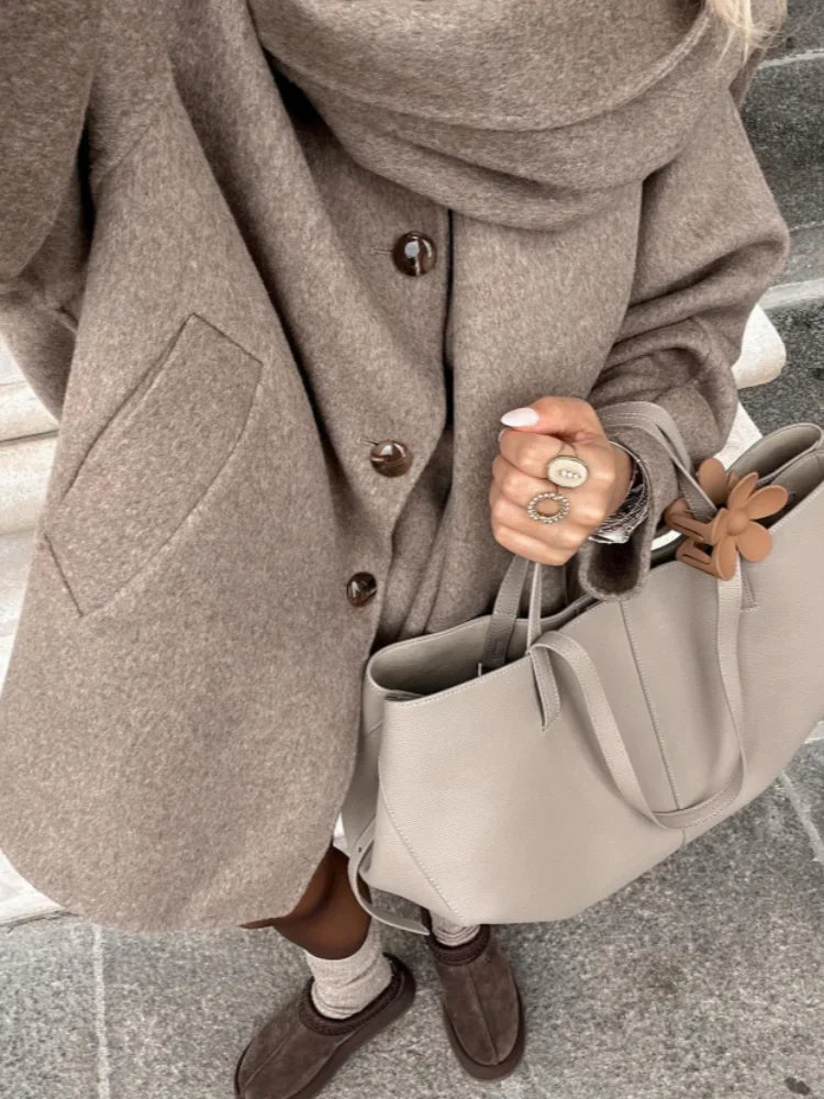Camilla - Tijdloze Oversized Wollen Jas | FormaLuxe
