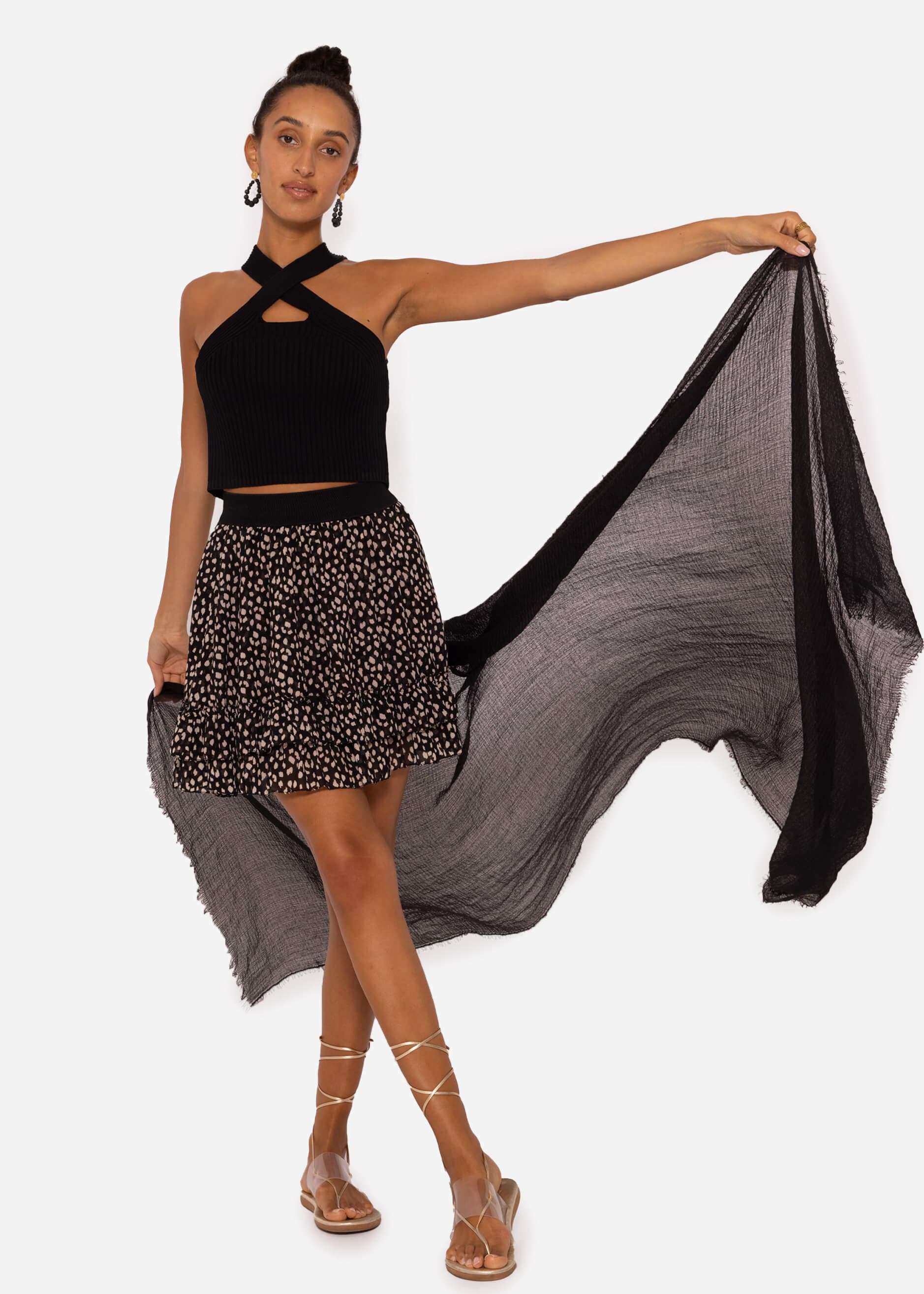 Musselin Schal, schwarz – Accessoires > Schals > Musselin | FormaLuxe