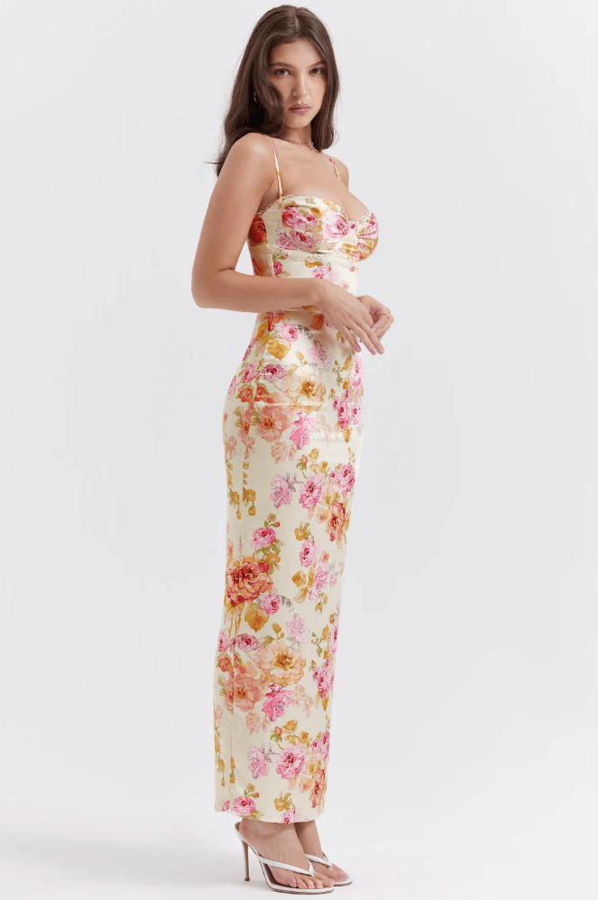 Amelia | Charmantes Blumenkleid Blumiges Rosa | FormaLuxe