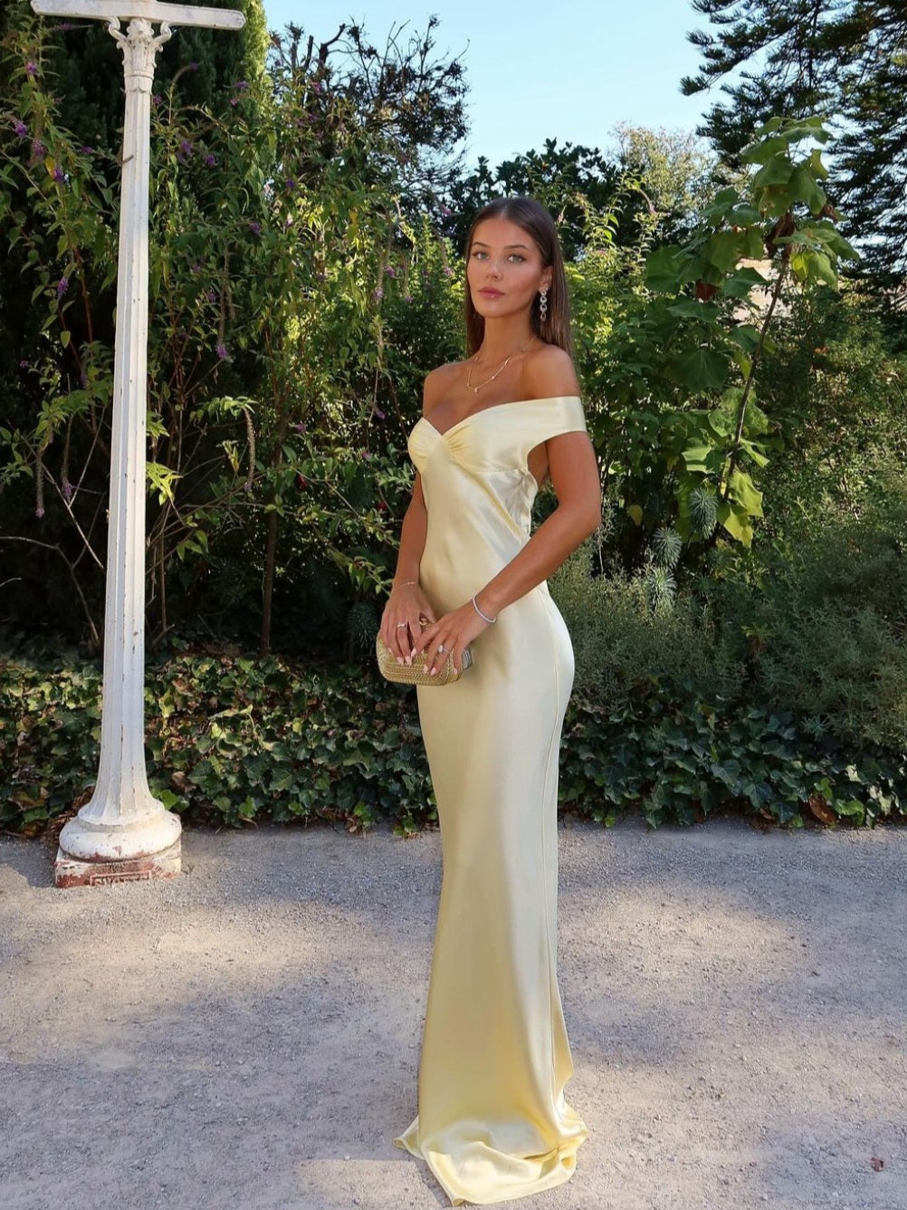 Emory | Satin Maxi Dress with Back Cutout
