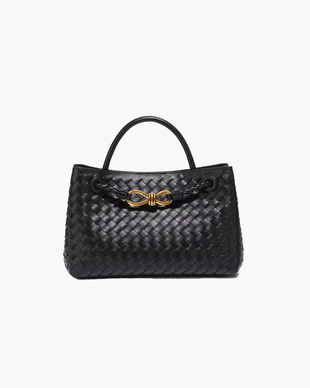 Wells | Tote Woven Shoulder Bag Black | FormaLuxe