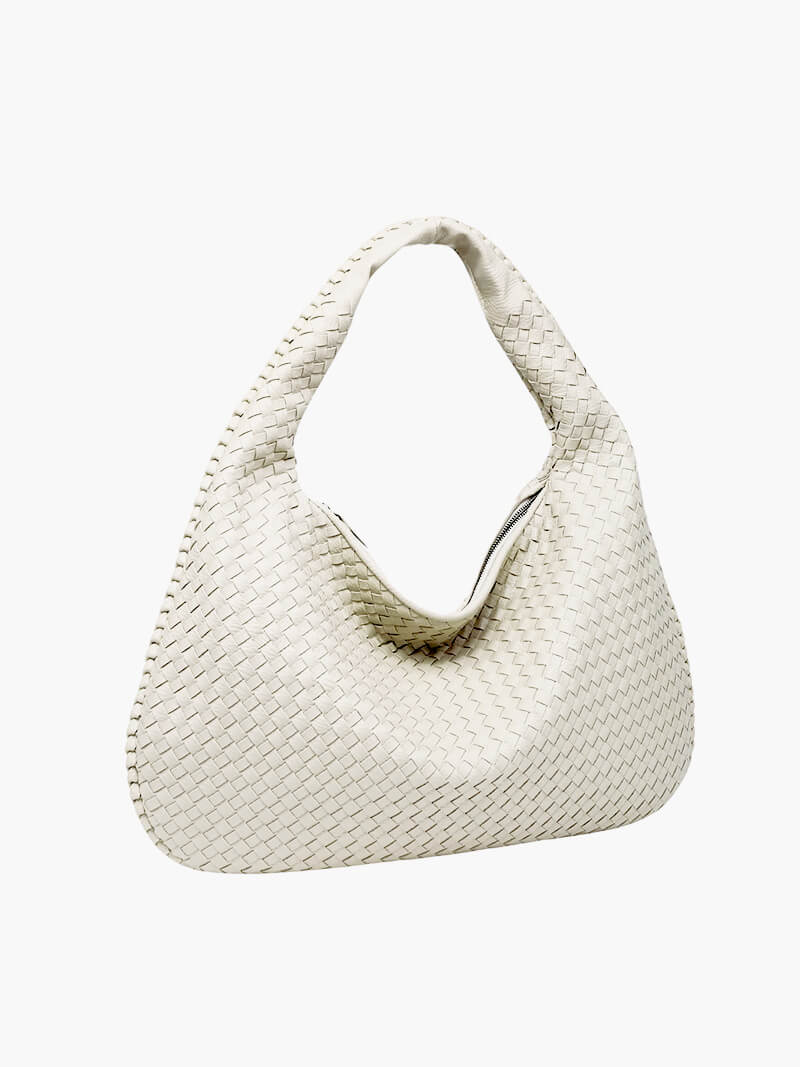 Curlew | Woven Large Shoulder Bag Black | FormaLuxe