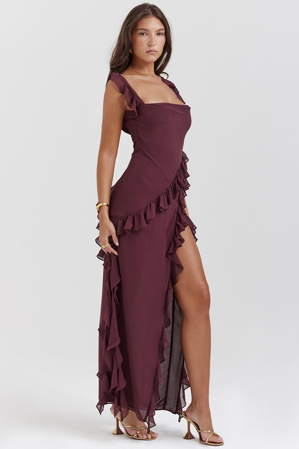 Tabitha | Stilvolles Rüschenkleid Blau | FormaLuxe