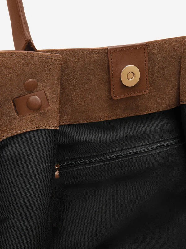 Ava | Suede Handle Bag Dark Brown | FormaLuxe