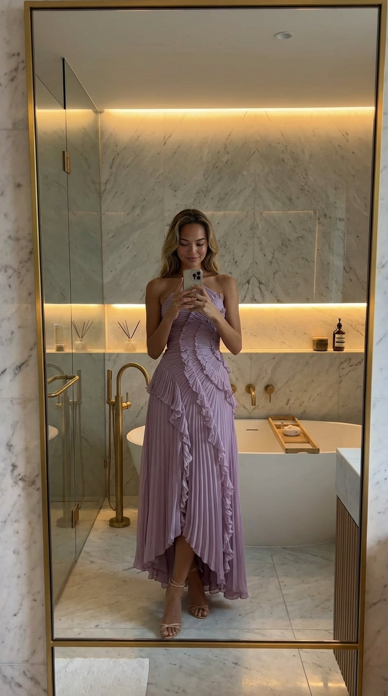 Eva Volant-Kleid Lavendel | FormaLuxe