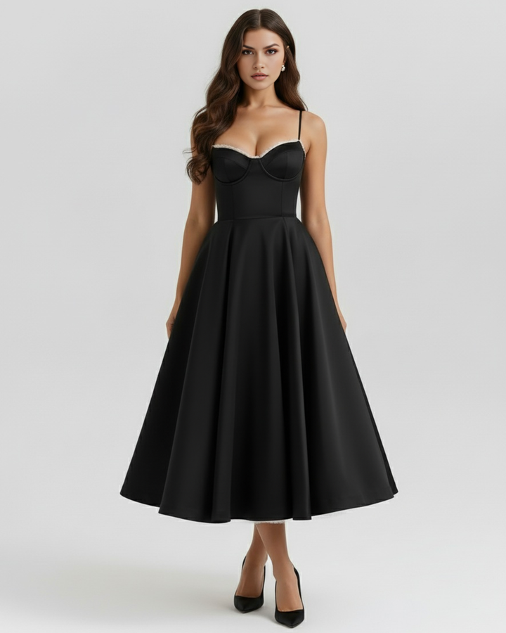 Selene Midi Dress – Black