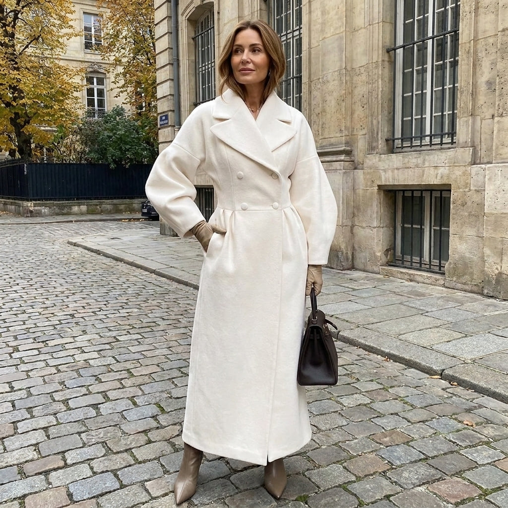 Isobel | Eleganter langer Mantel mit definierter Silhouette