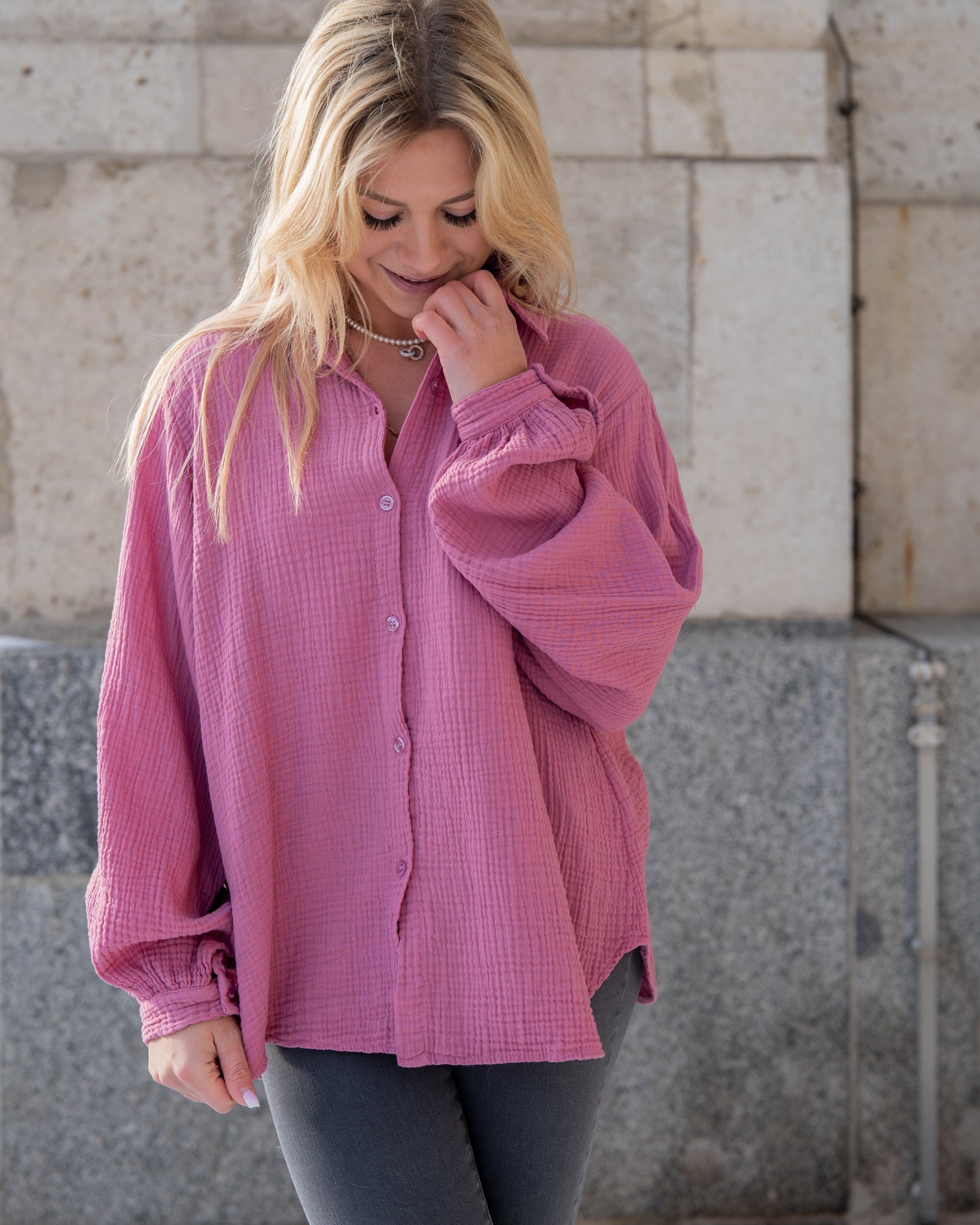 Musselin Bluse | Stella Weiß Rot – Oberteil | FormaLuxe