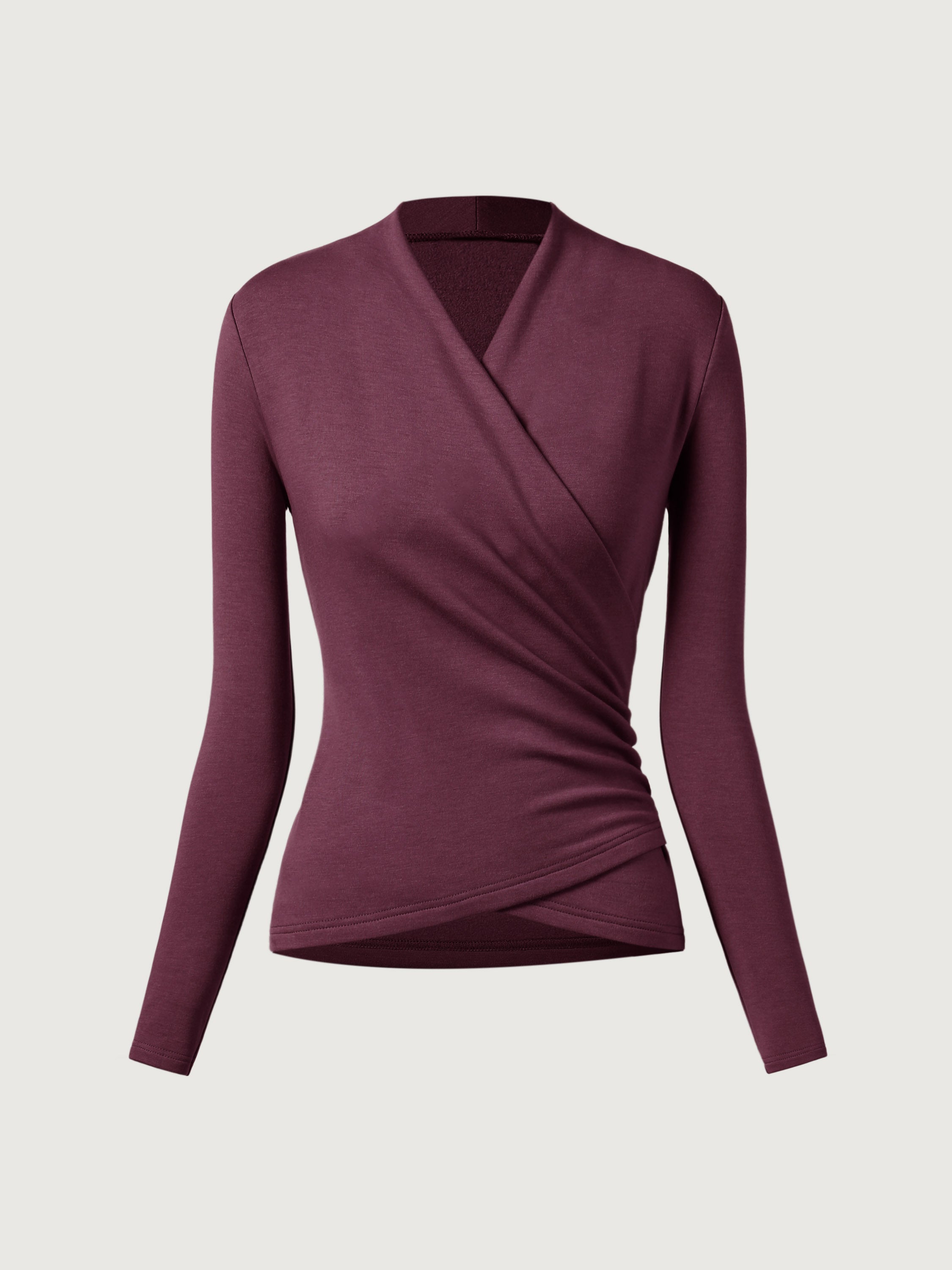Top à Manches Longues Surplice Thermique Eco-Mousse®3.0 Bush Green – Femmes > Hauts > Chemises&Hauts | FormaLuxe