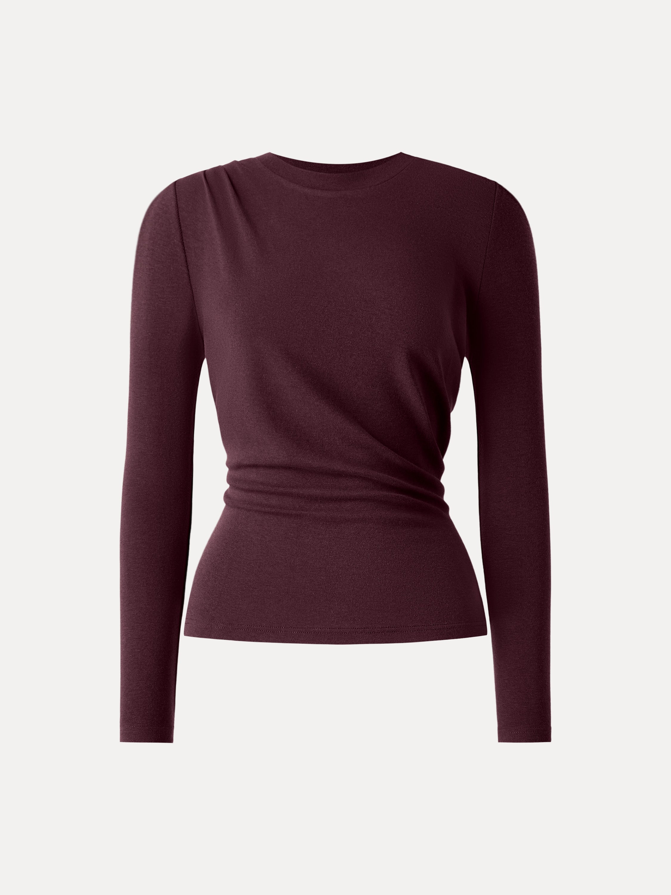 Light Warm Crewneck Tucked Top Moss Olive – Women > Tops > Shirts&Tops | FormaLuxe
