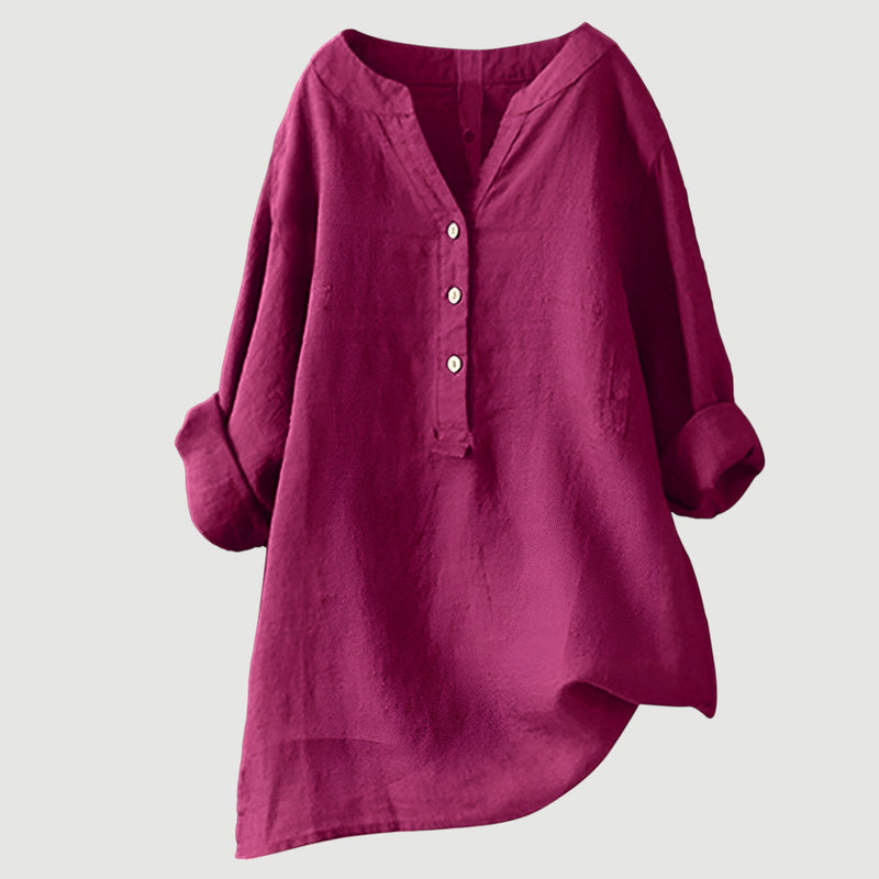 Zarina - Bequeme Leinenbluse Gelb | FormaLuxe