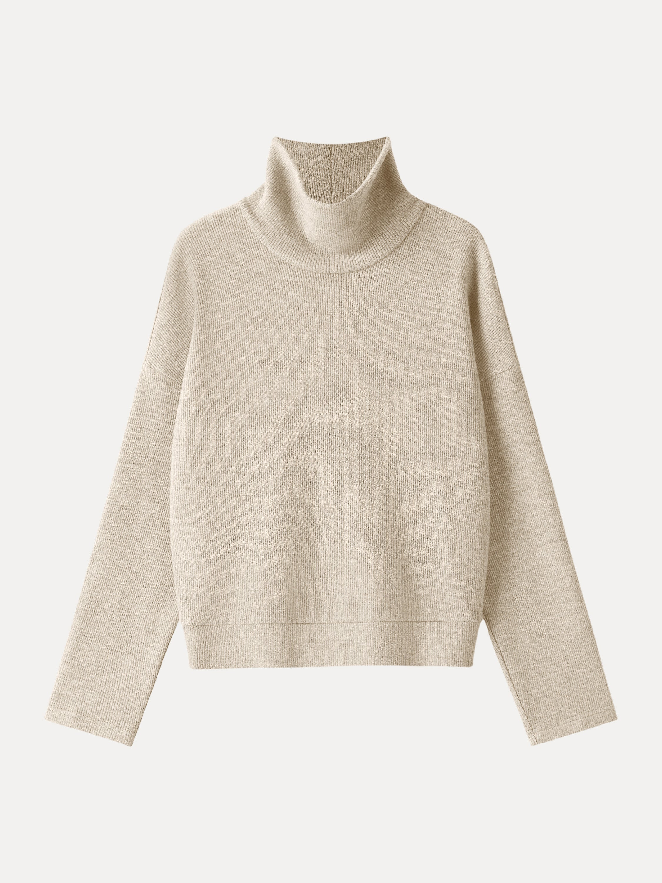 Turtleneck Relaxed Fit Long Sleeve Top Black Chocolate – Women > Tops > Shirts&Tops | FormaLuxe