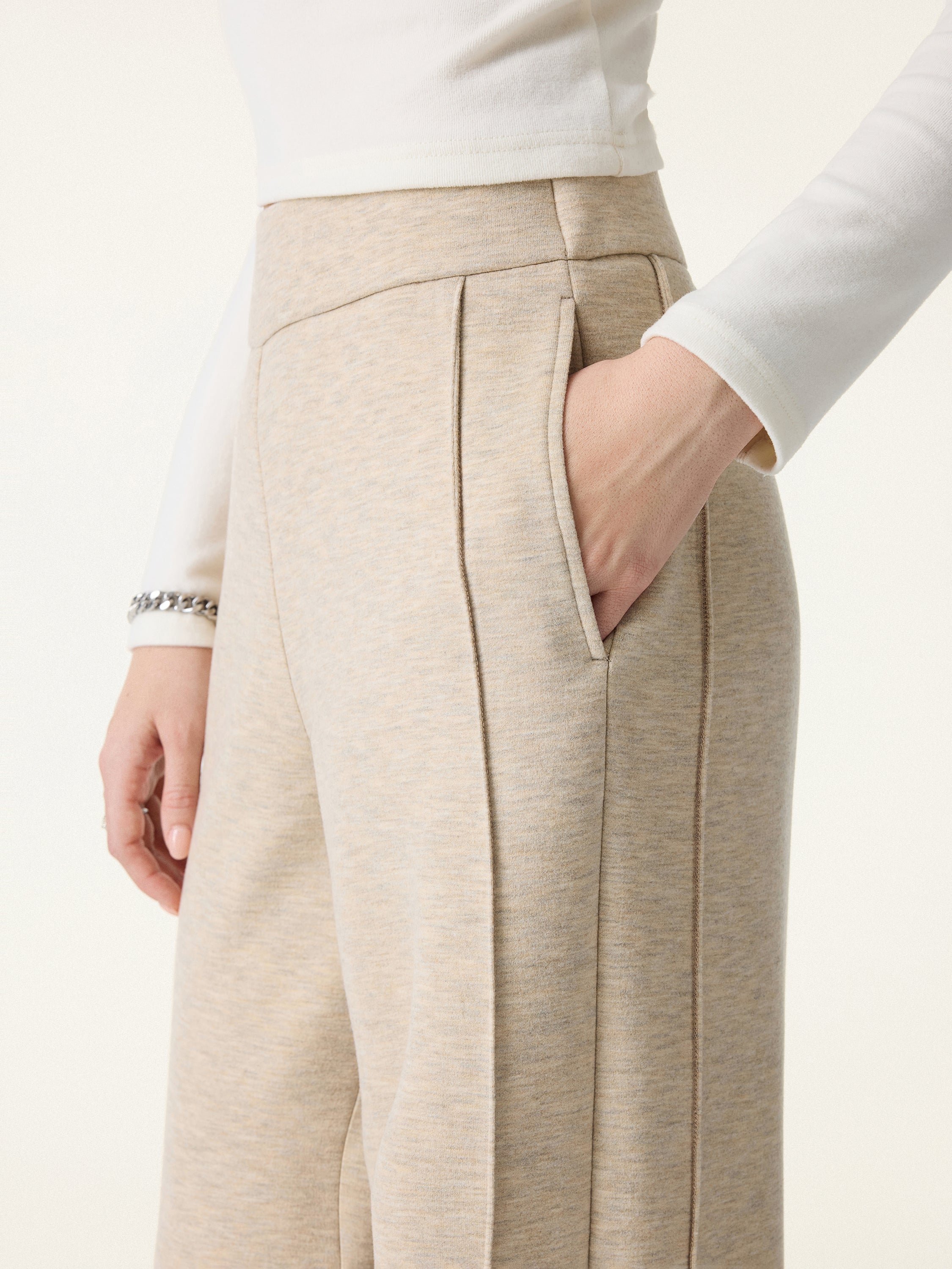 Cozy Warm High Rise Straight Leg Pull-On Pants Heather Morganite – Women > Bottoms > Pants | FormaLuxe