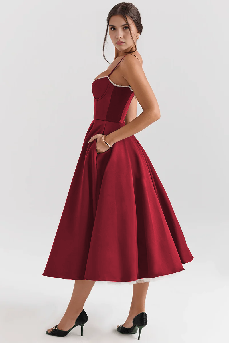 Cloe Midikleid – Bordeaux