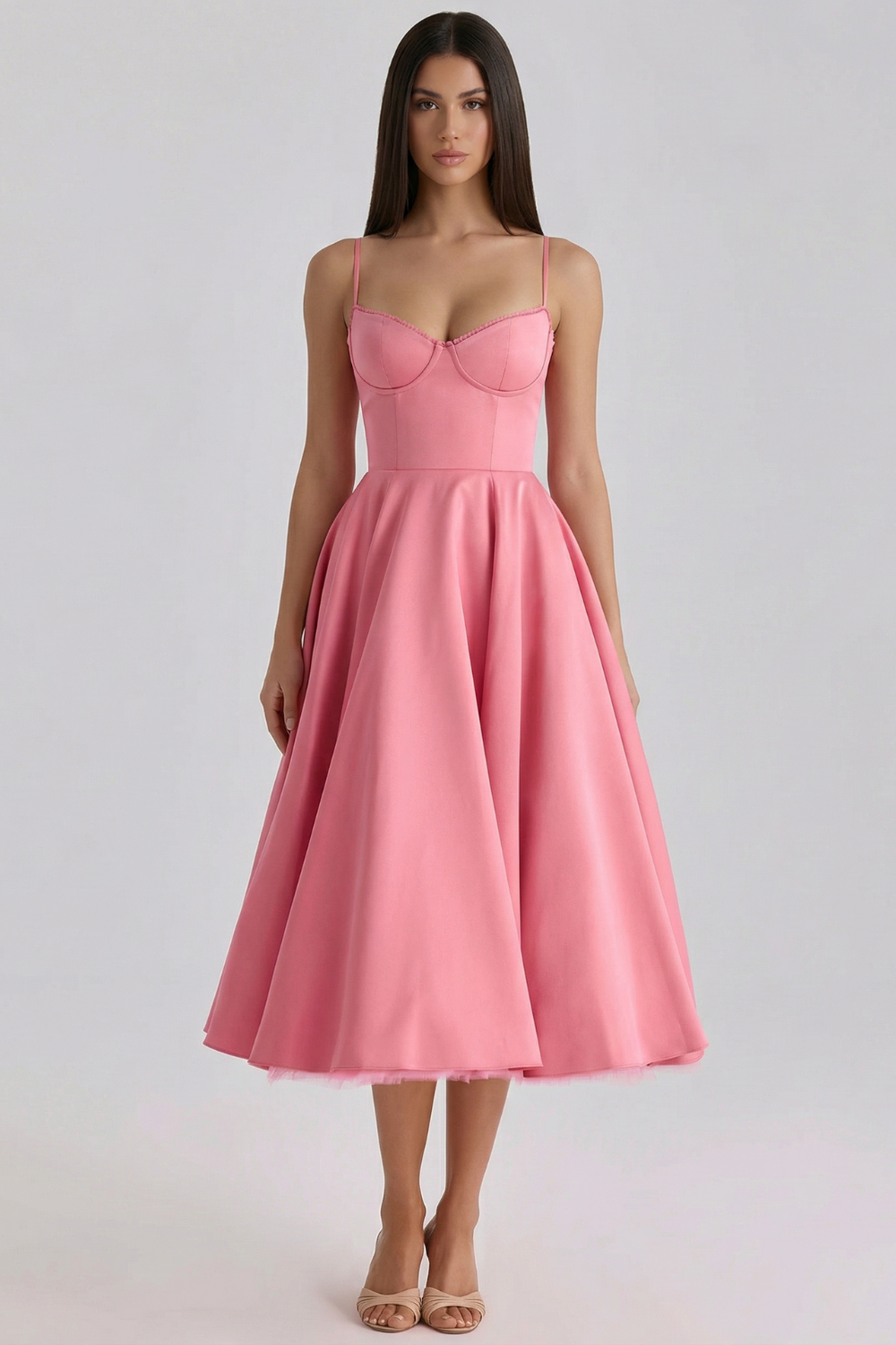 Cloe Midikleid – Flamingorosa