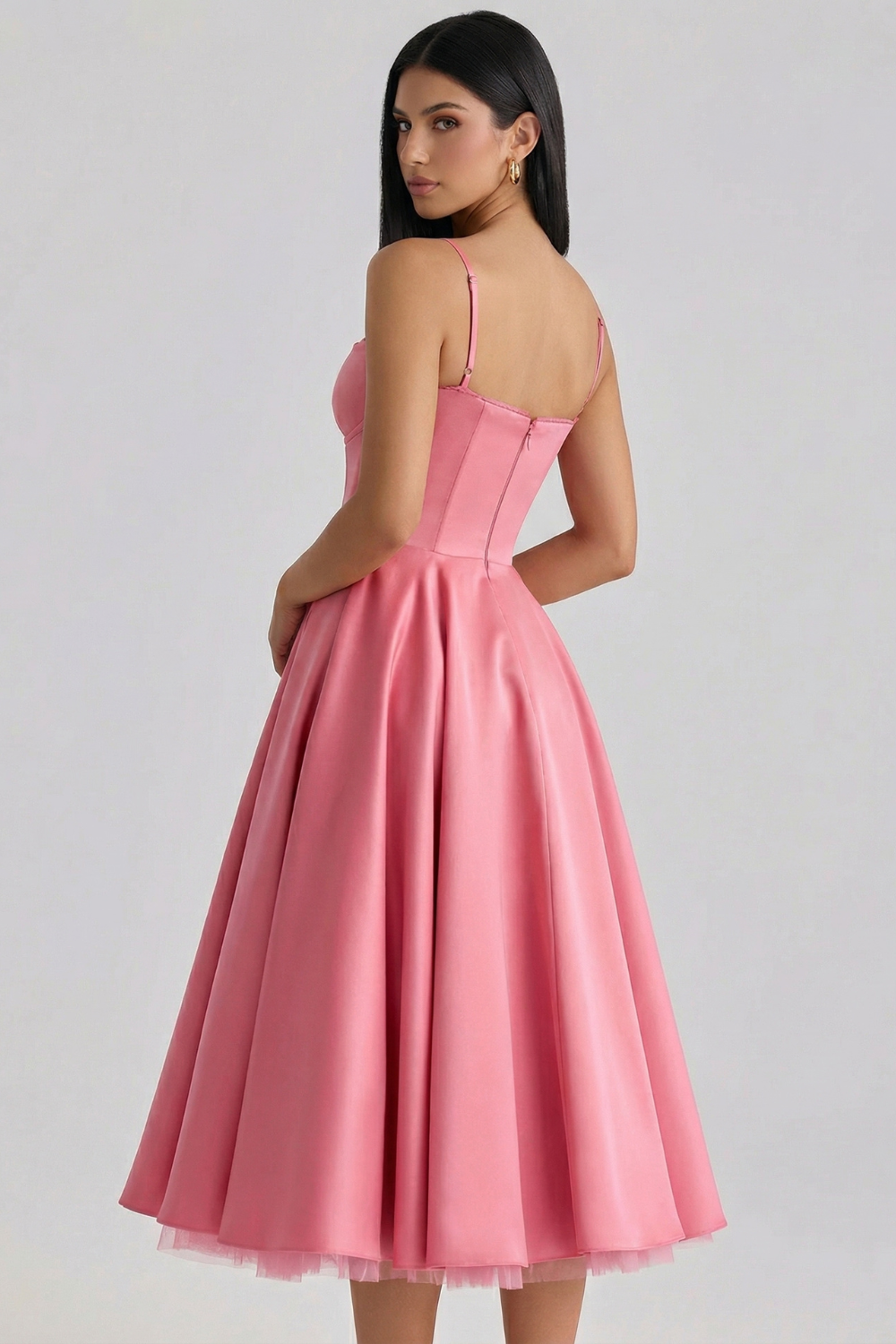 Cloe Midikleid – Flamingorosa