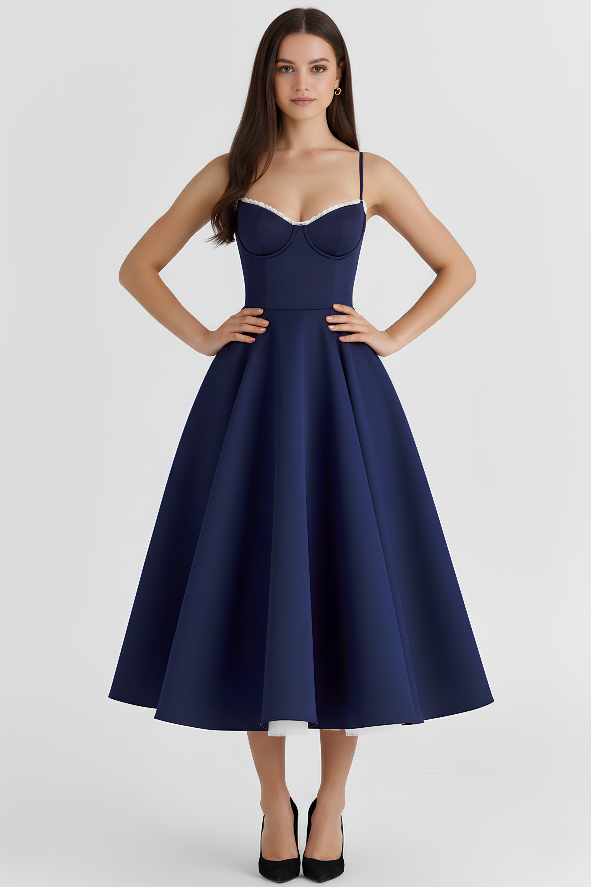 Cloe Midikleid – Marineblau