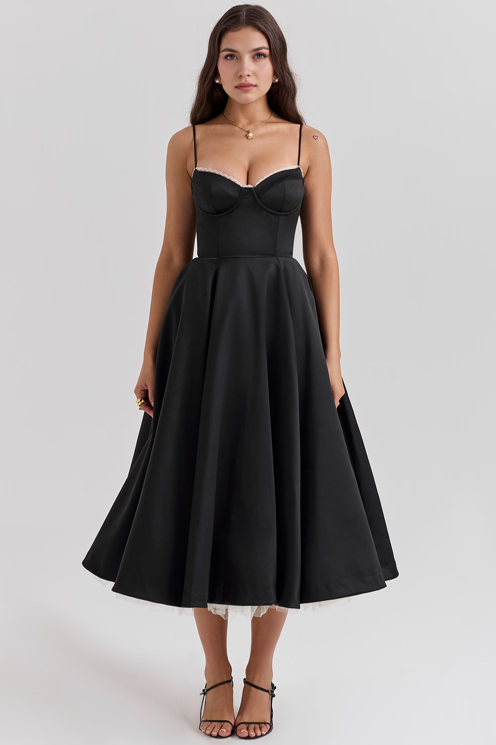 Cloe Midikleid – Schwarz