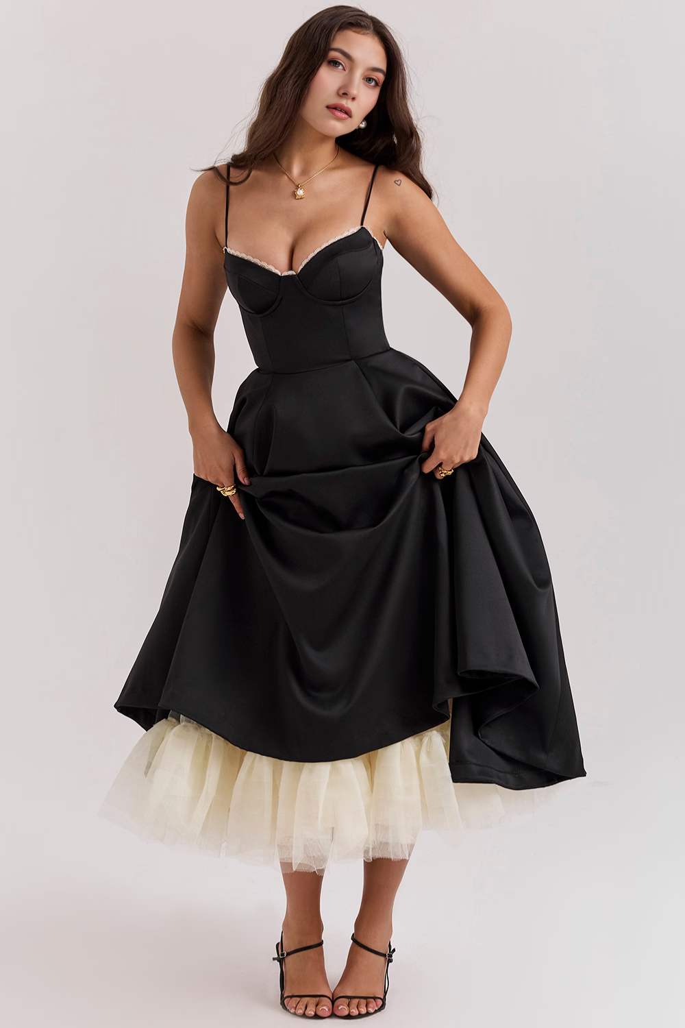 Cloe Midikleid – Schwarz