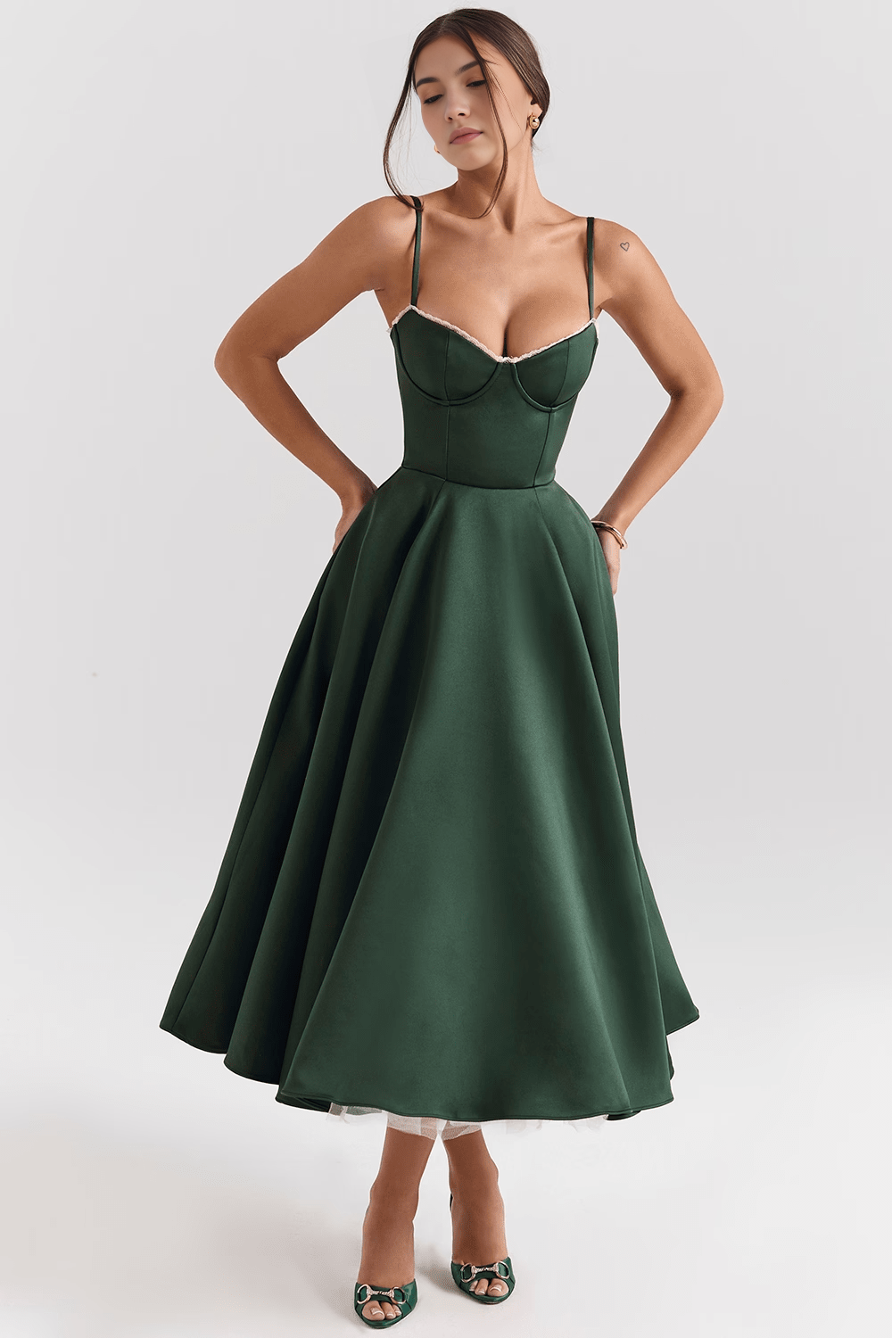 Cloe Midikleid – Waldgrün
