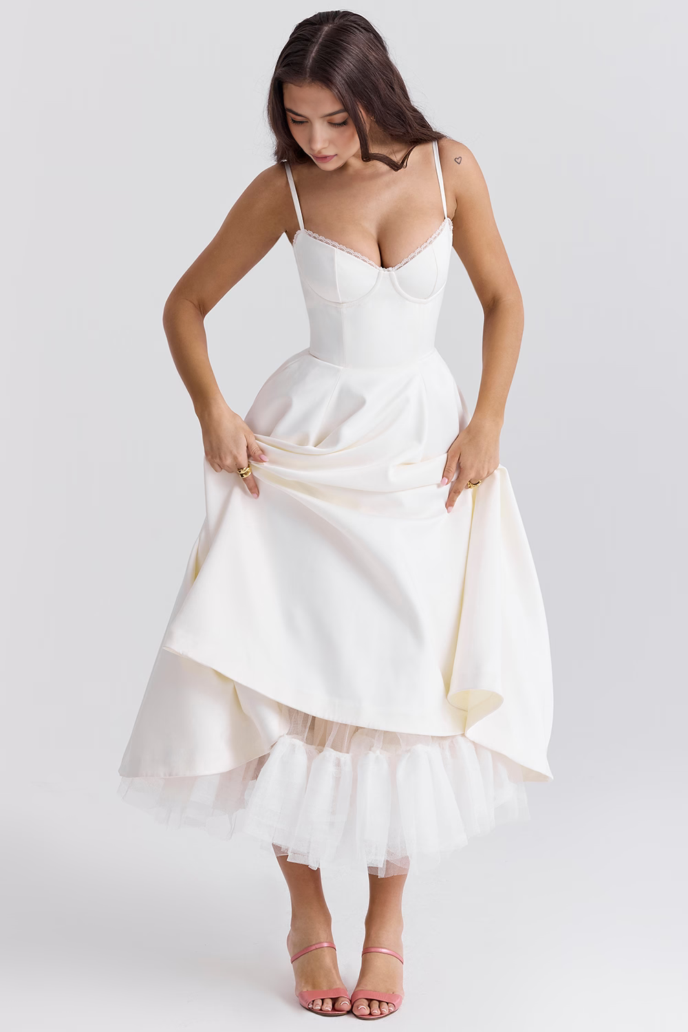 Cloe Midikleid – Weiß