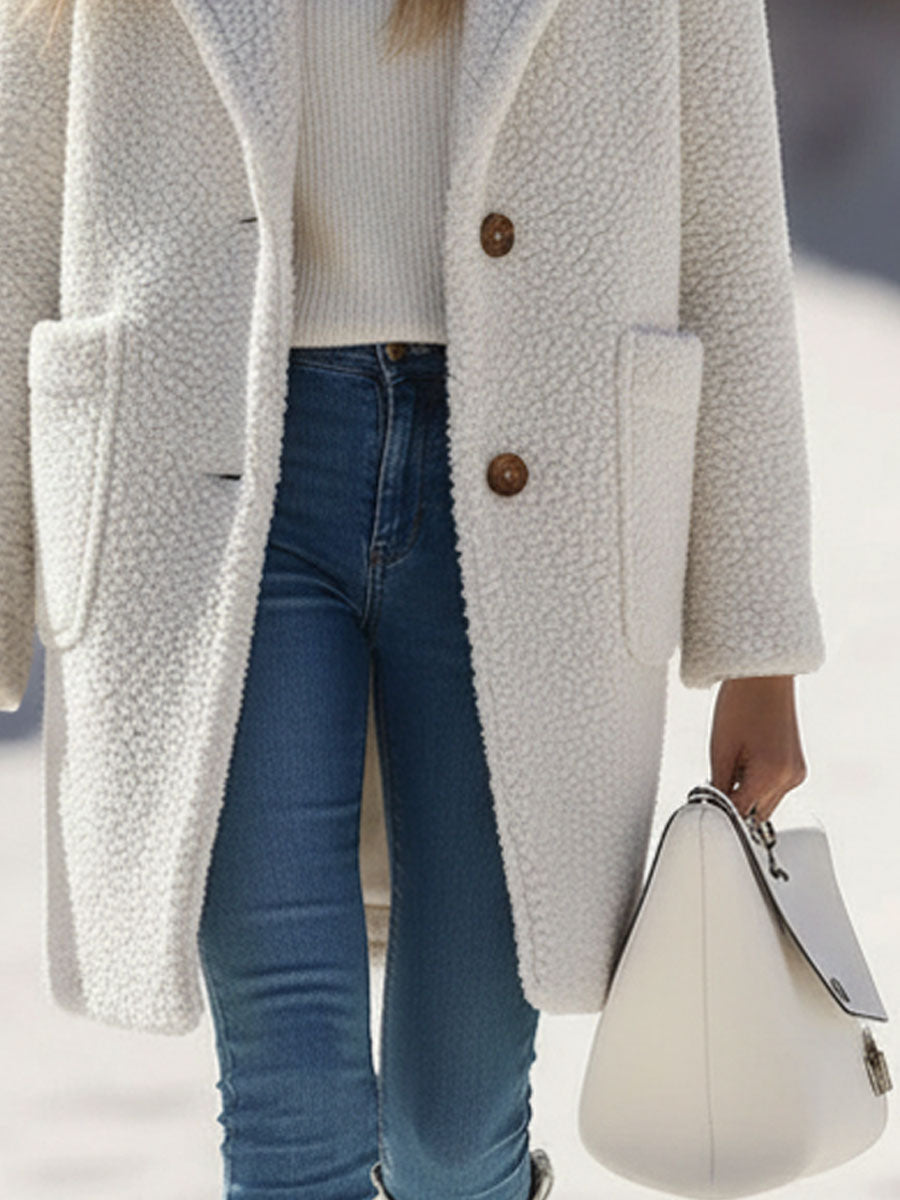 Western Vintage White Polar Fleece Coat | FormaLuxe