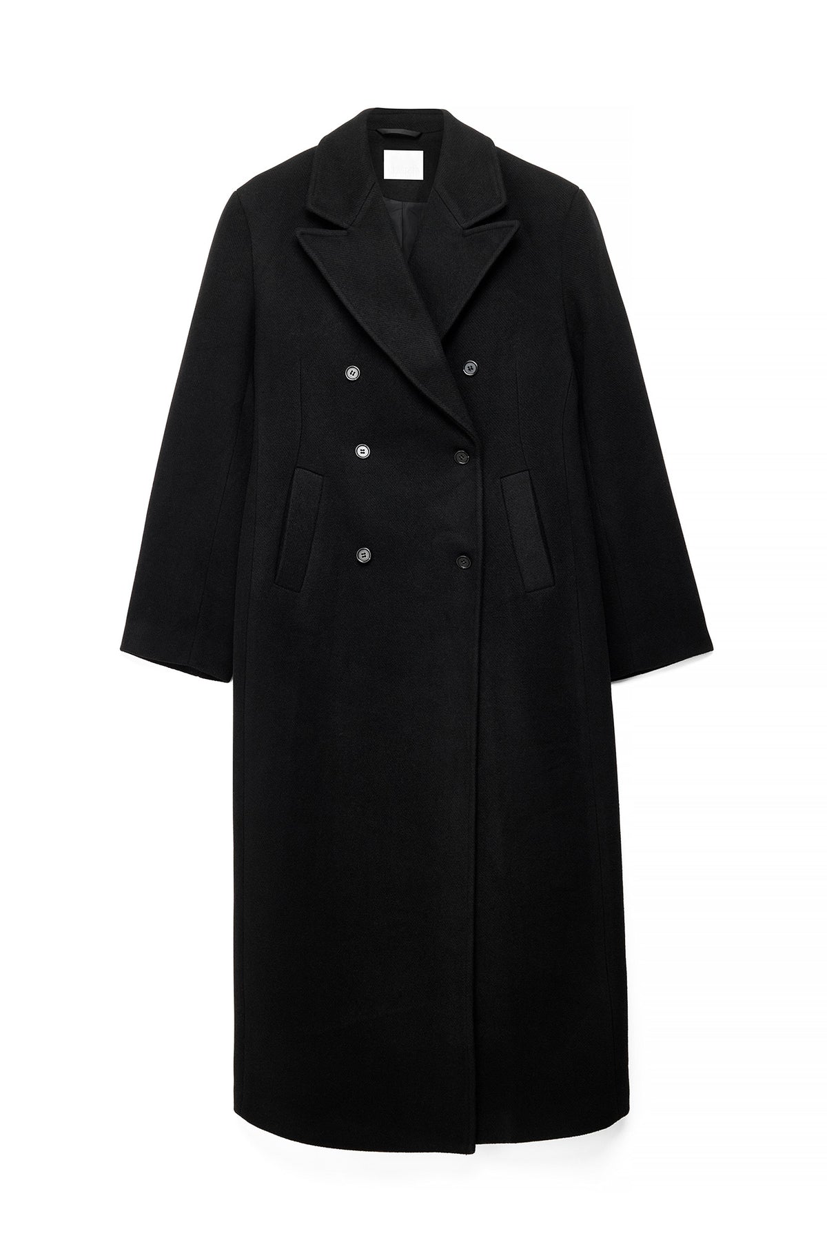 Zweireihiger Mantel Damen Johanna in Schwarz – FormaLuxe