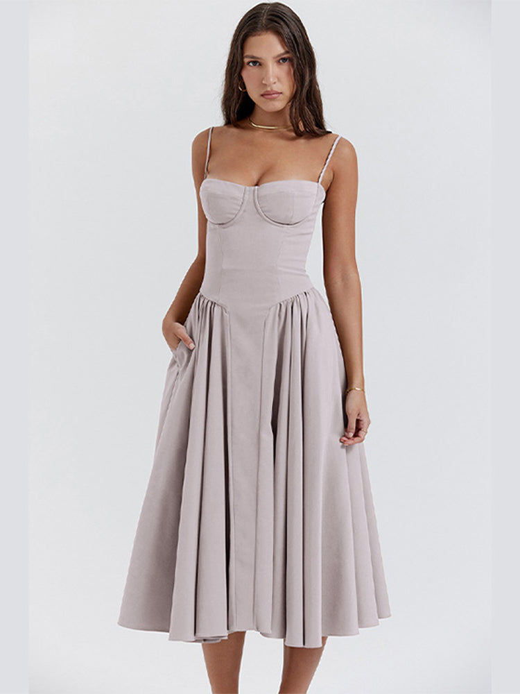Felicity | Taillengestaltendes Sommerkleid Navy blue | FormaLuxe