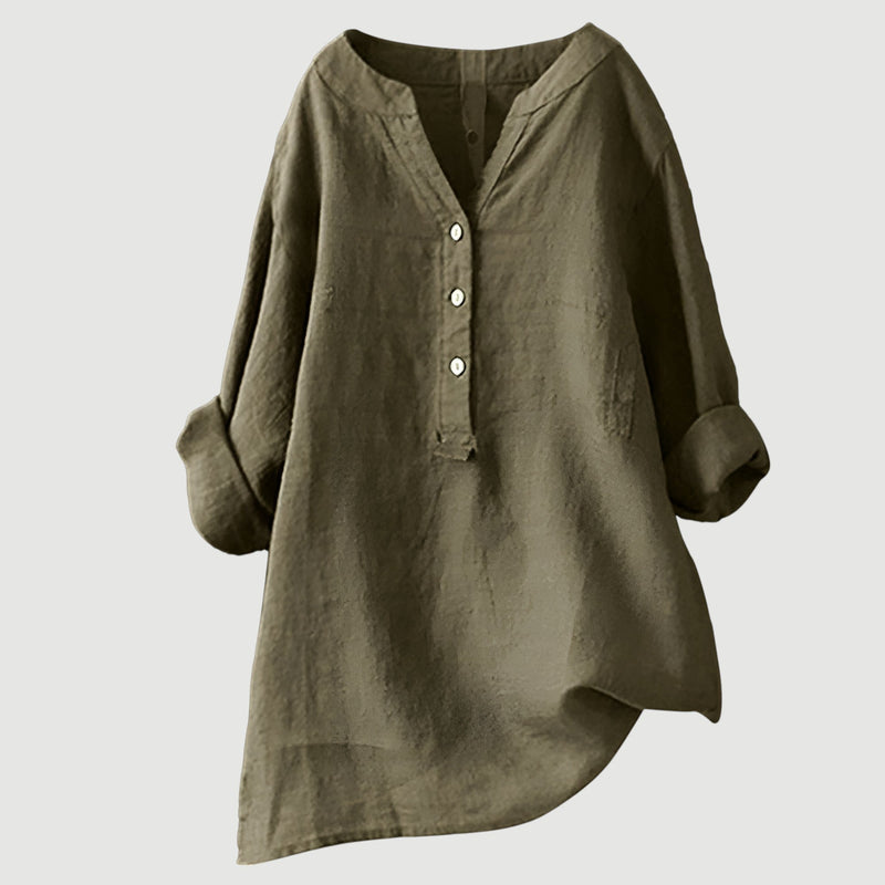 Zarina - Bequeme Leinenbluse Gelb | FormaLuxe