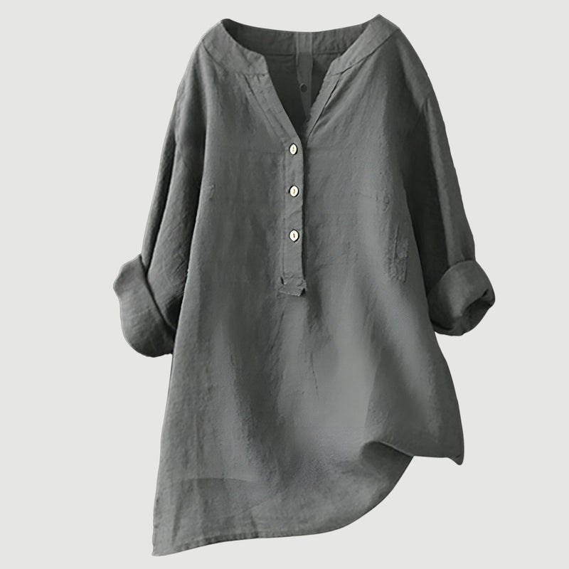 Zarina - Bequeme Leinenbluse Gelb | FormaLuxe