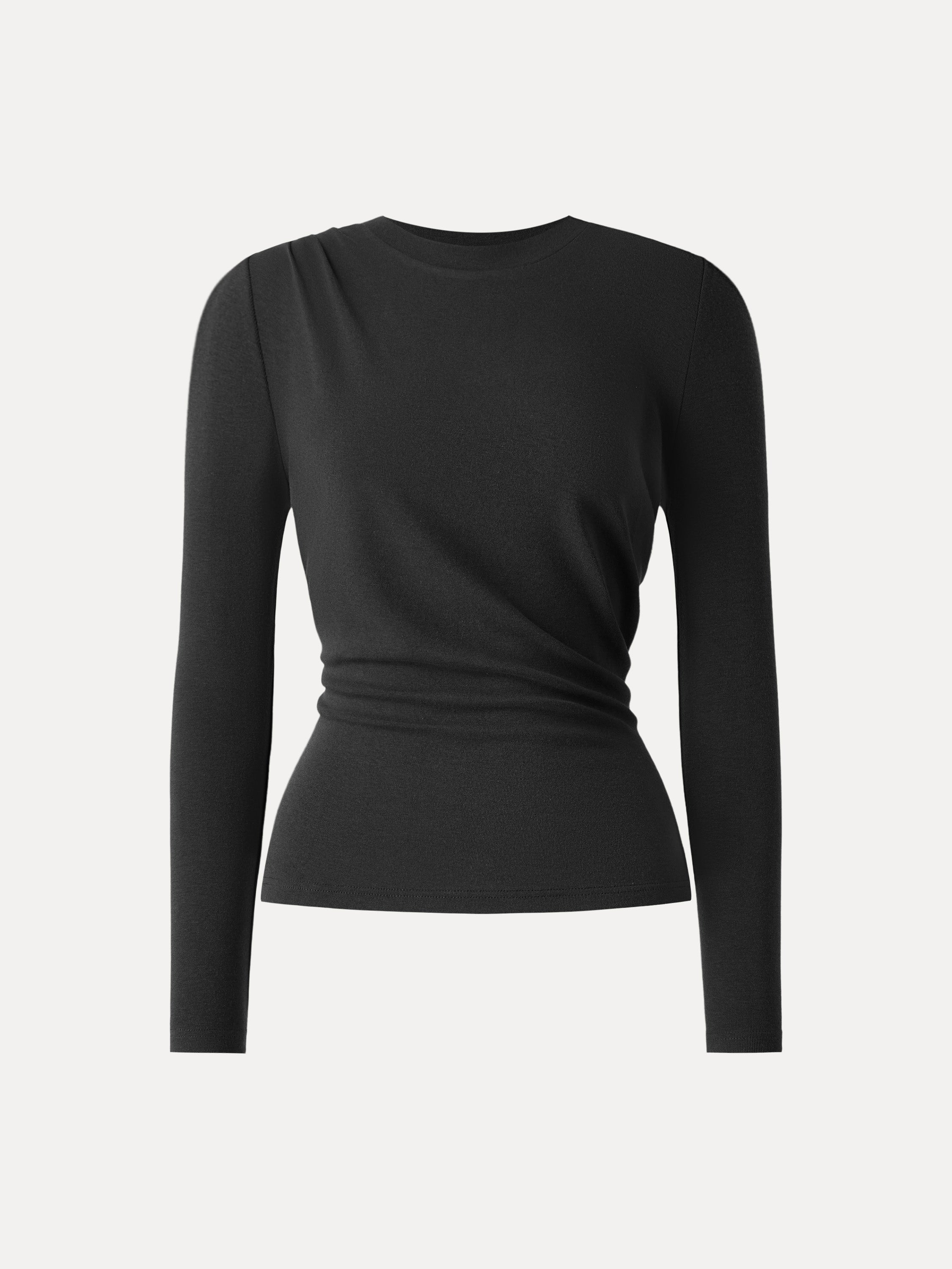 Light Warm Crewneck Tucked Top Moss Olive – Women > Tops > Shirts&Tops | FormaLuxe