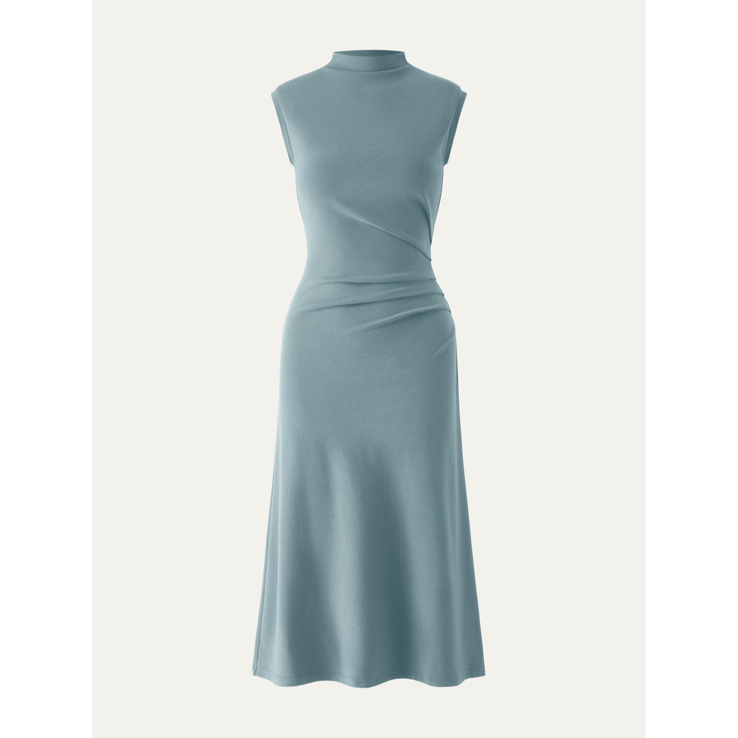 Mockneck Tucks Midi Dress Color – Women > Dresses > Midi Dresses | FormaLuxe