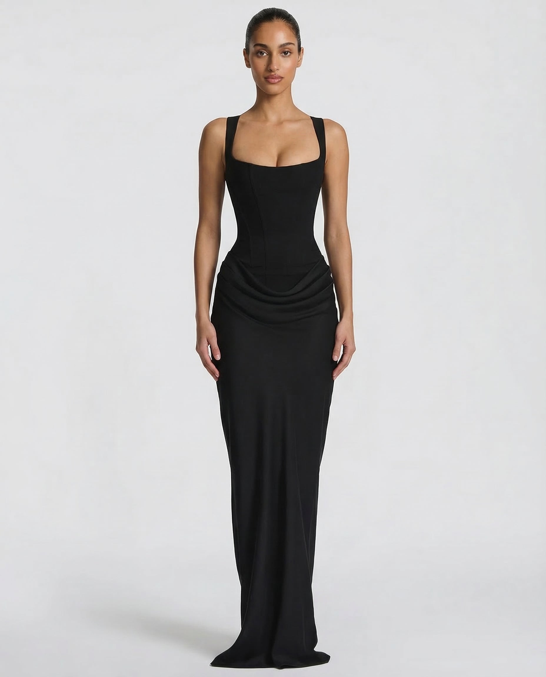 Eva Hourglass Maxi-Kleid Hellgelb | FormaLuxe