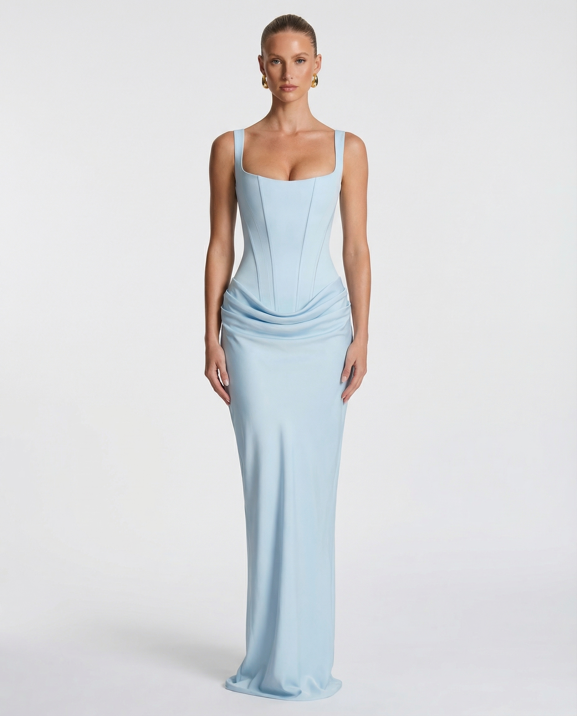 Eva Hourglass Maxi-Kleid Hellblau | FormaLuxe