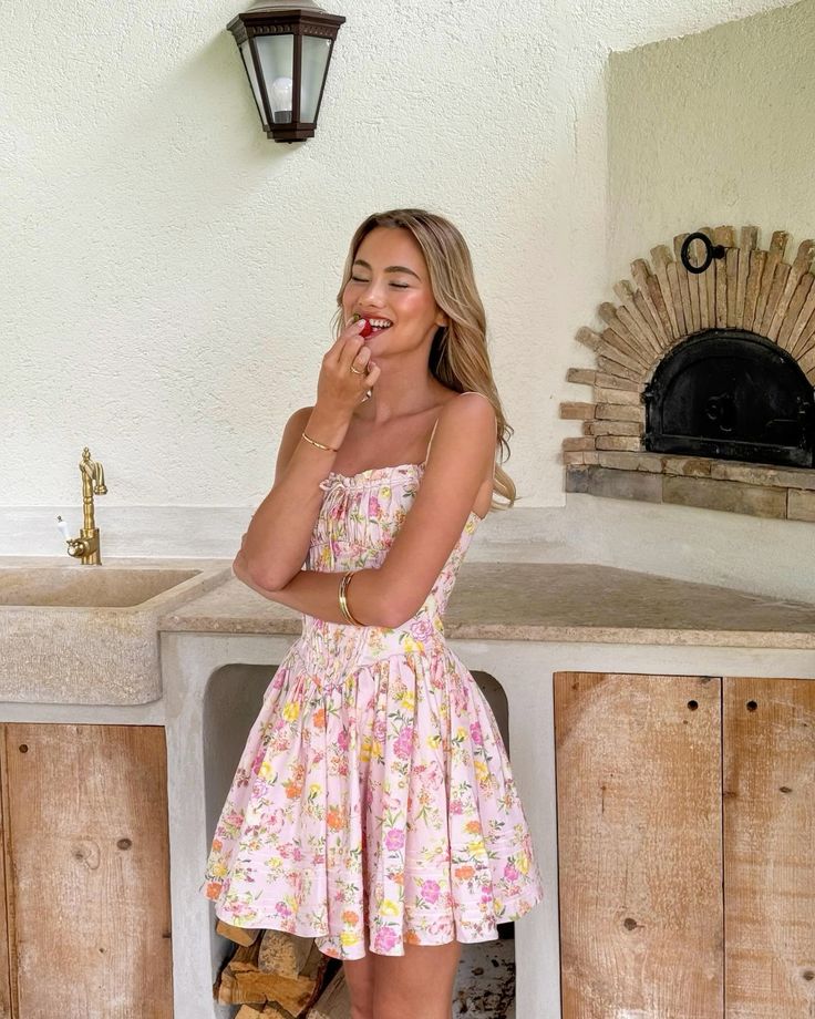 Lynn | Mini Dress with Floral Corset