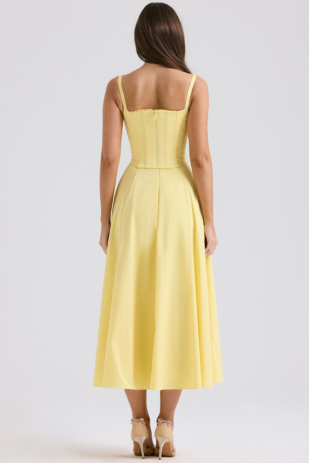 Clarabelle Midikleid Gelb – Core Gown Length Dress | FormaLuxe