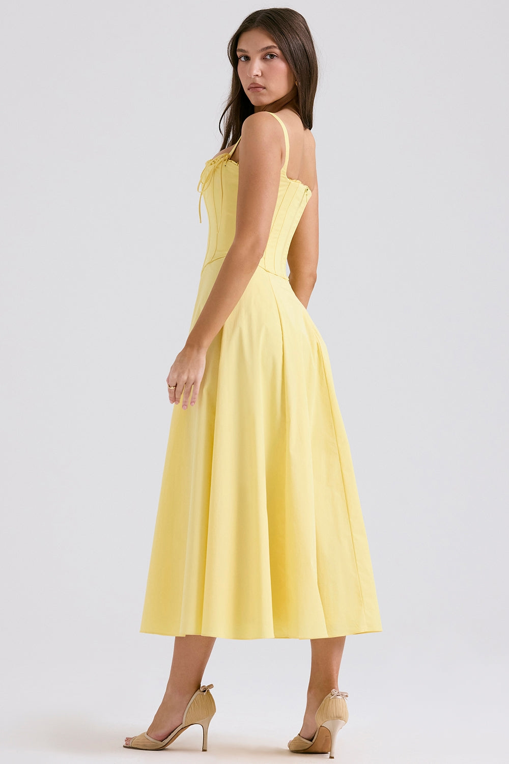 Clarabelle Midikleid Gelb – Core Gown Length Dress | FormaLuxe