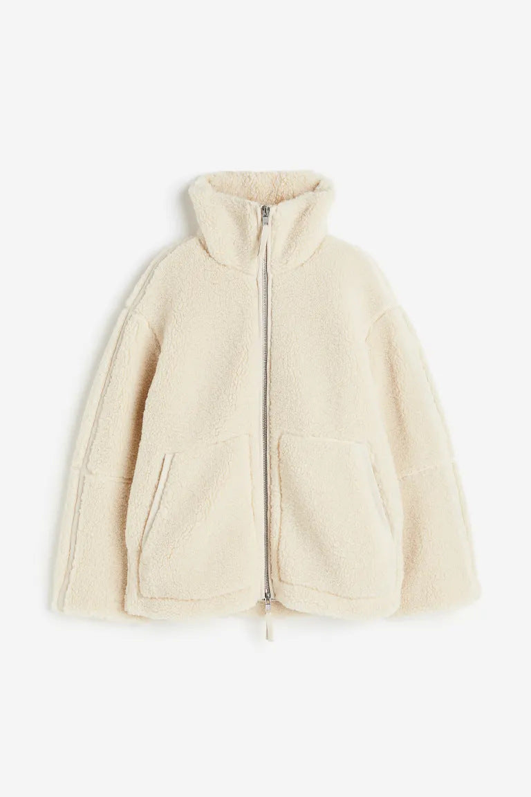 Clydie | Weiche & Stylische Sherpa-Jacke Braun | FormaLuxe