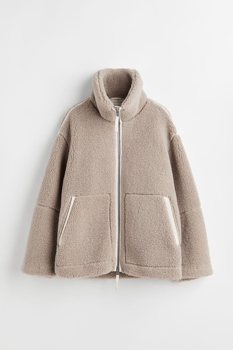 Clydie | Weiche & Stylische Sherpa-Jacke Braun | FormaLuxe