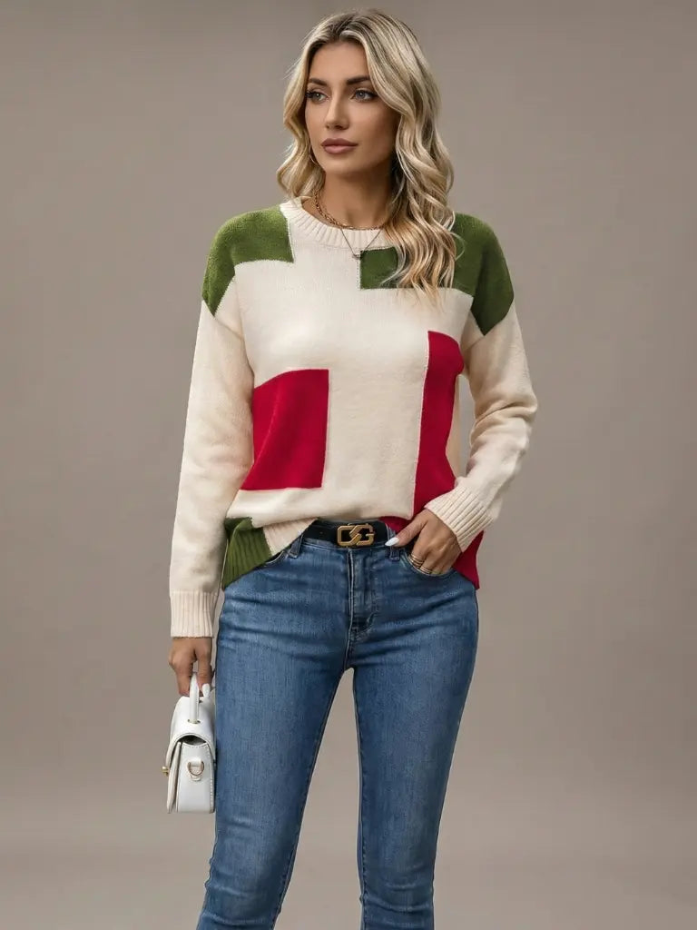 Melanie | Sweater Black/Red | FormaLuxe
