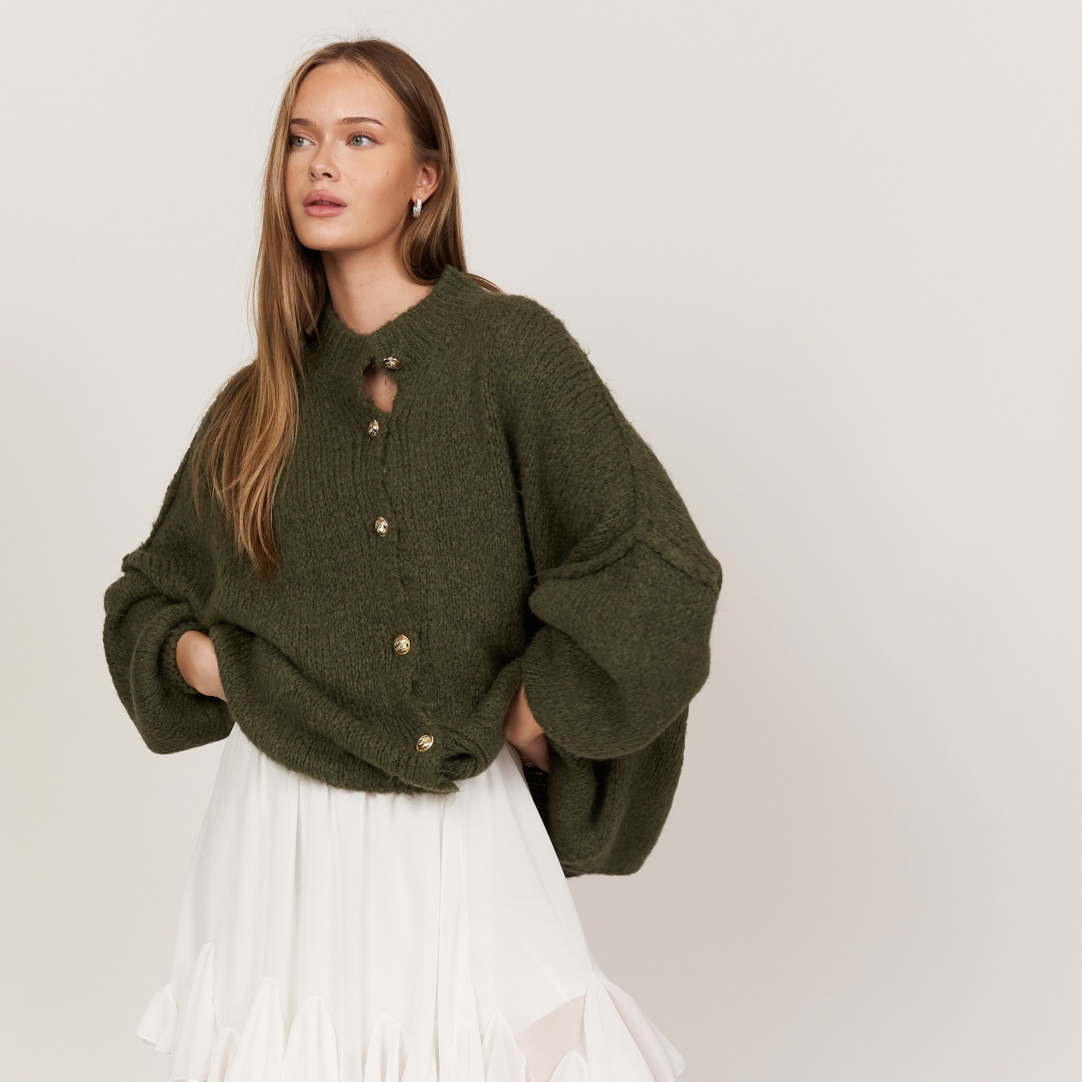 Greta | Oversized Strickjacke aus Grobstrick