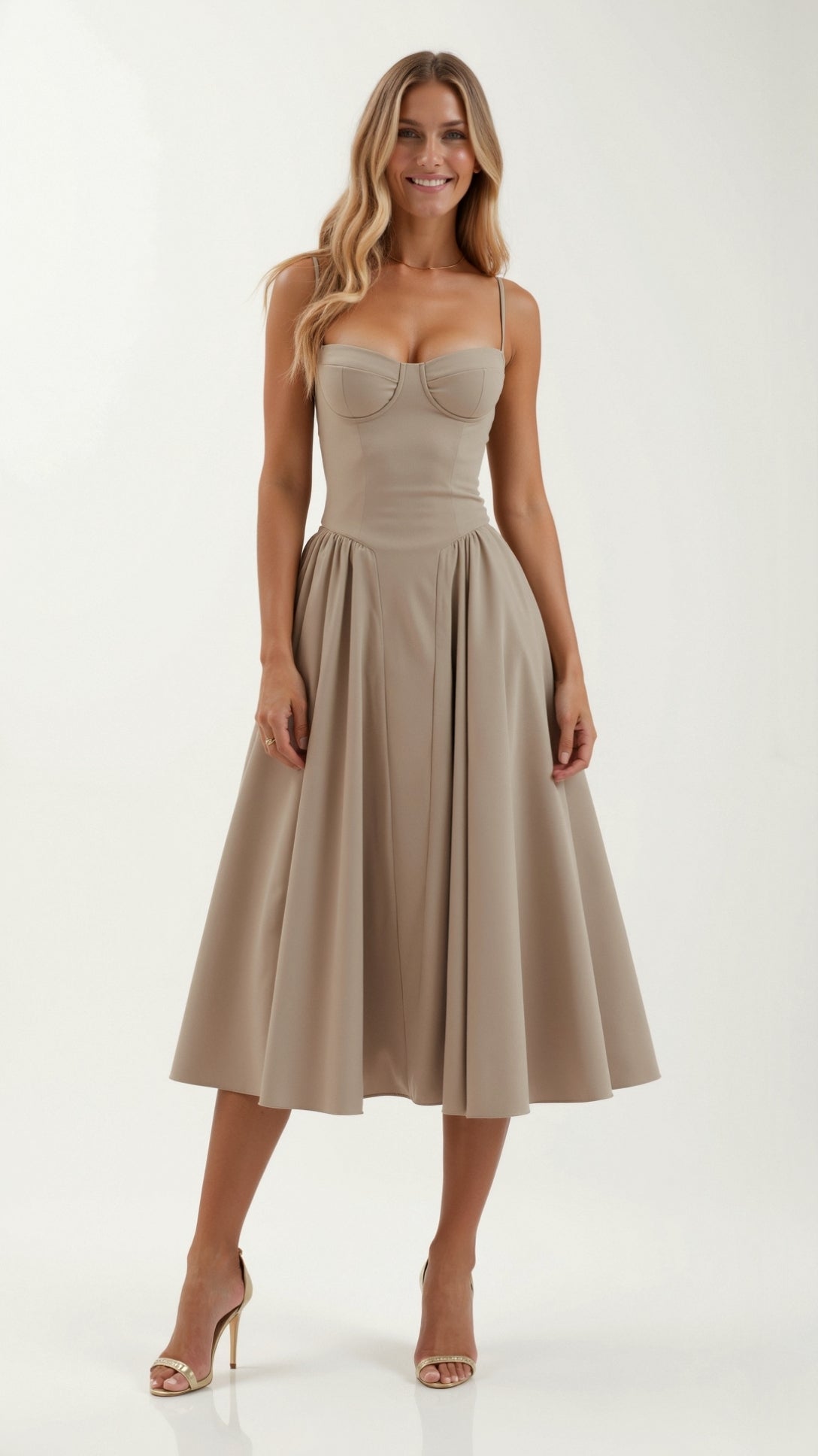 Odette | Corset Midi Dress Green – Midi Dresses | FormaLuxe