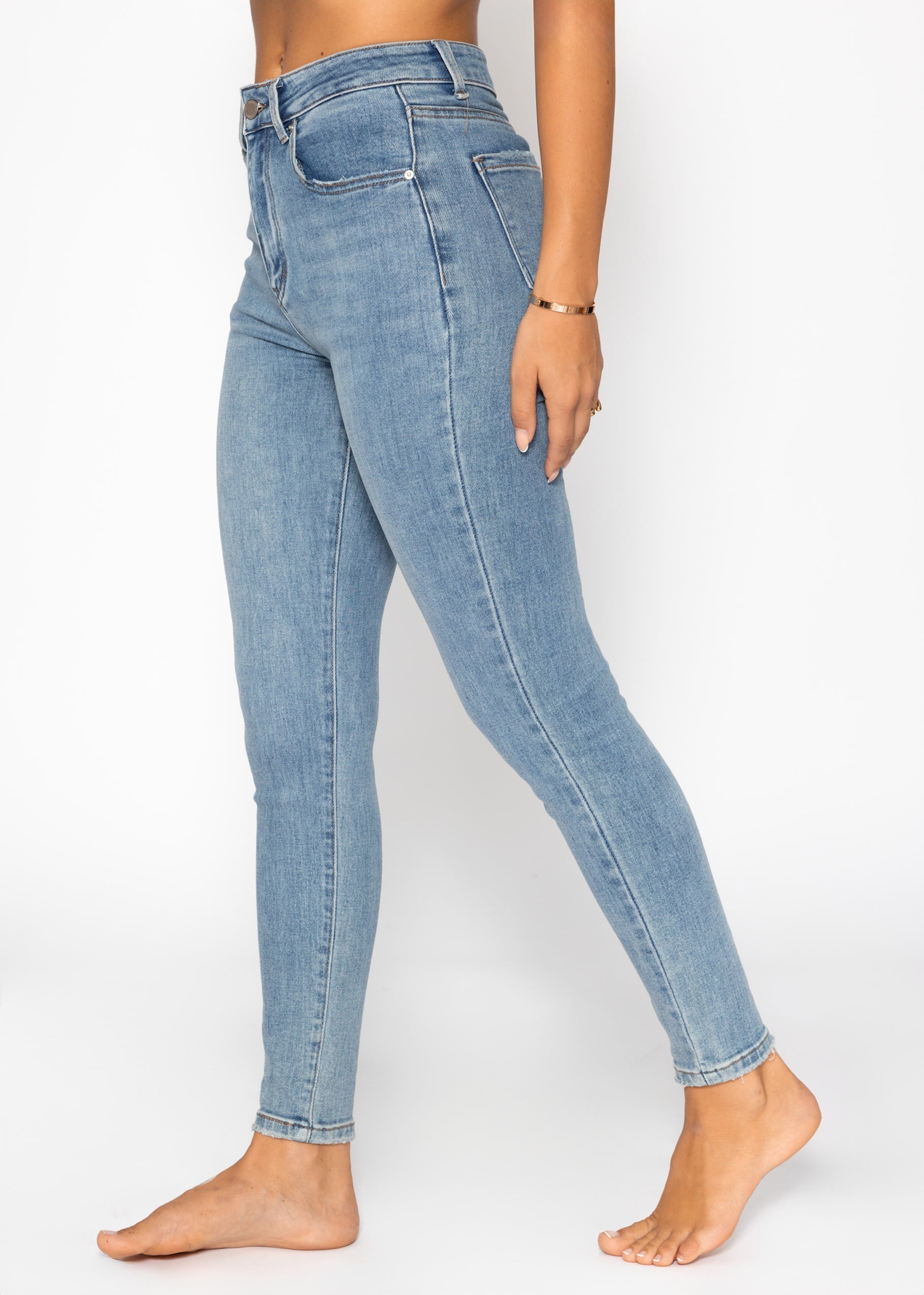 Highwaist Skinny Jeans - hellblau – Bekleidung > Jeans | FormaLuxe