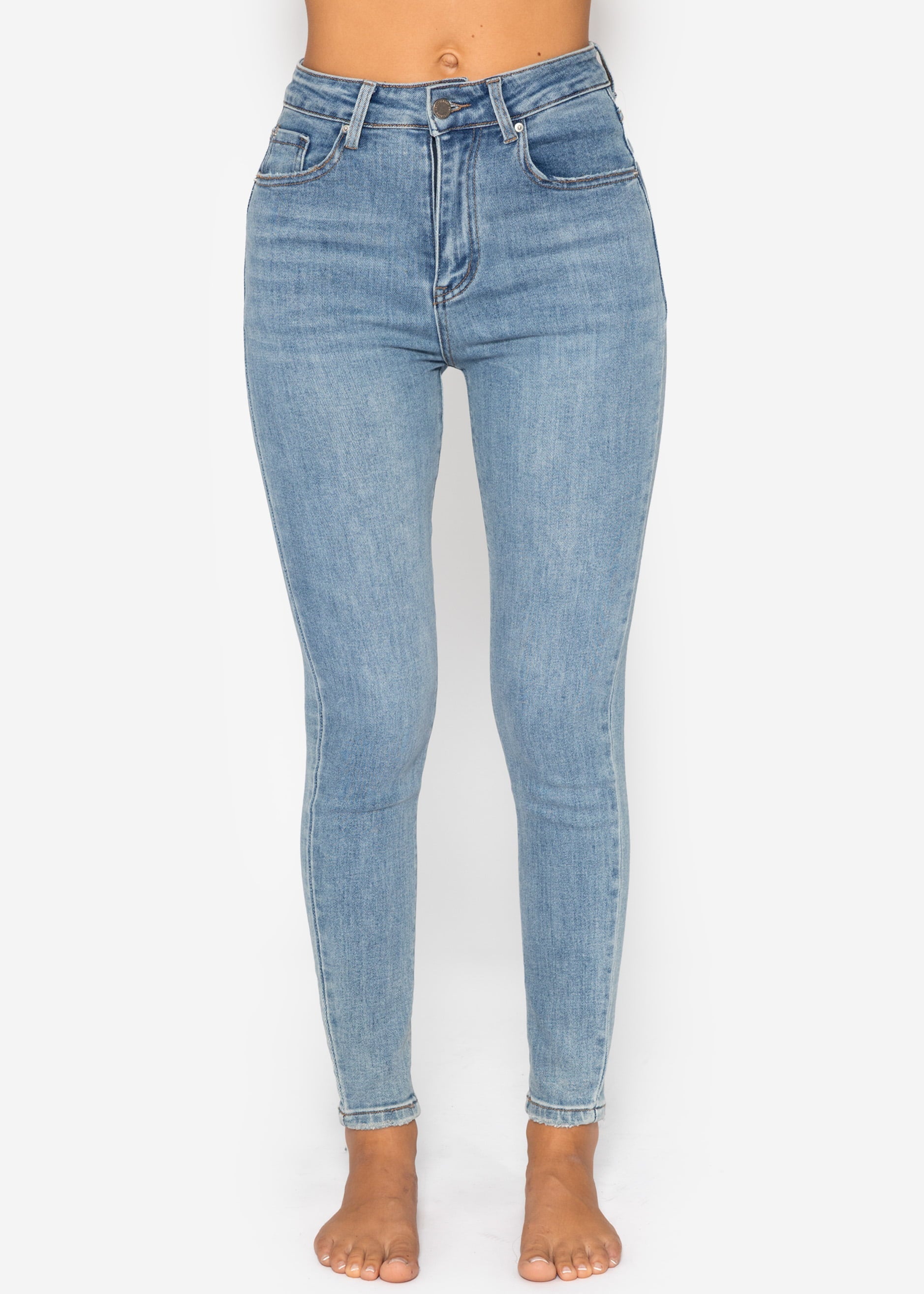 Highwaist Skinny Jeans - hellblau – Bekleidung > Jeans | FormaLuxe
